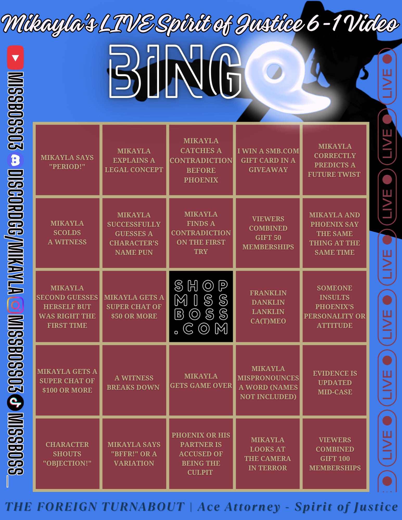 AA - SOJ PREMIERE BINGO CARD - ATHENA