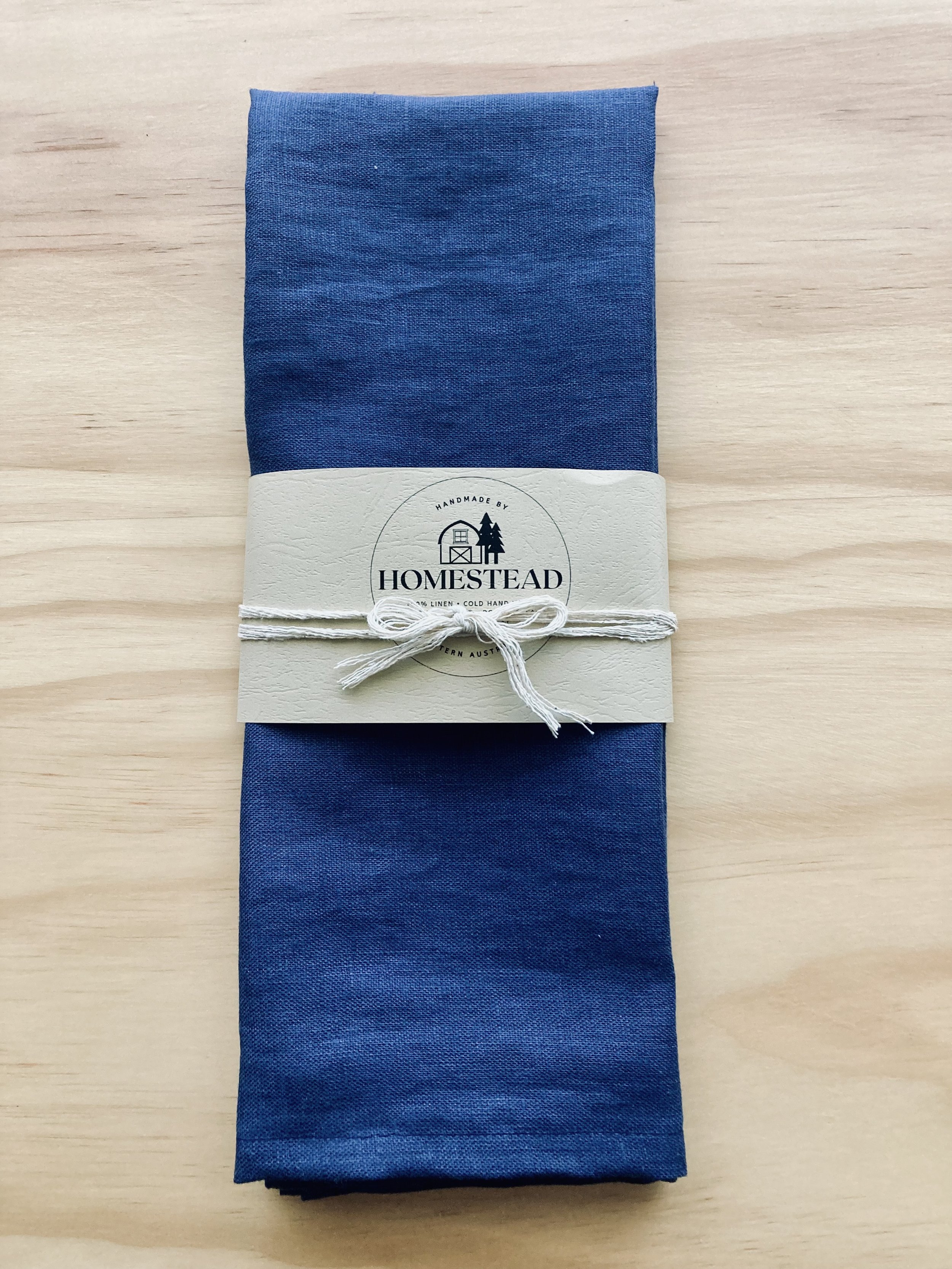 Linen Tea Towel - Navy