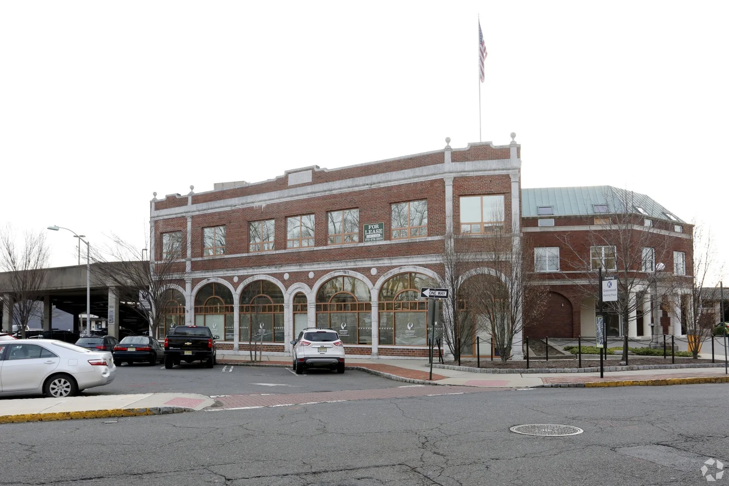 Exterior of the brick building at 1 Greenwood Avenue in Montclair, New Jersey.