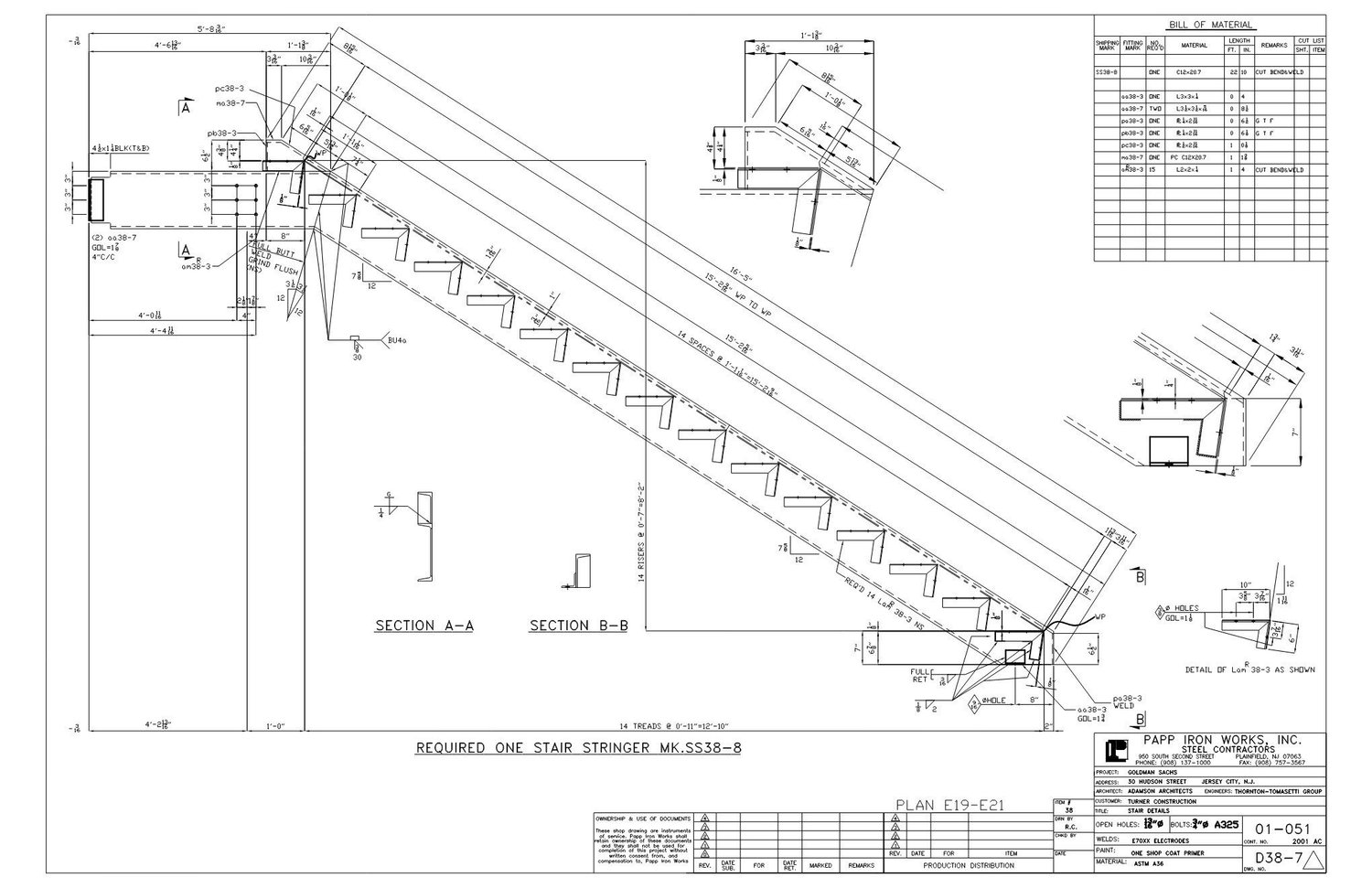 Goldman Sachs Tower — drawing sheet from Raul’s career portfolio.