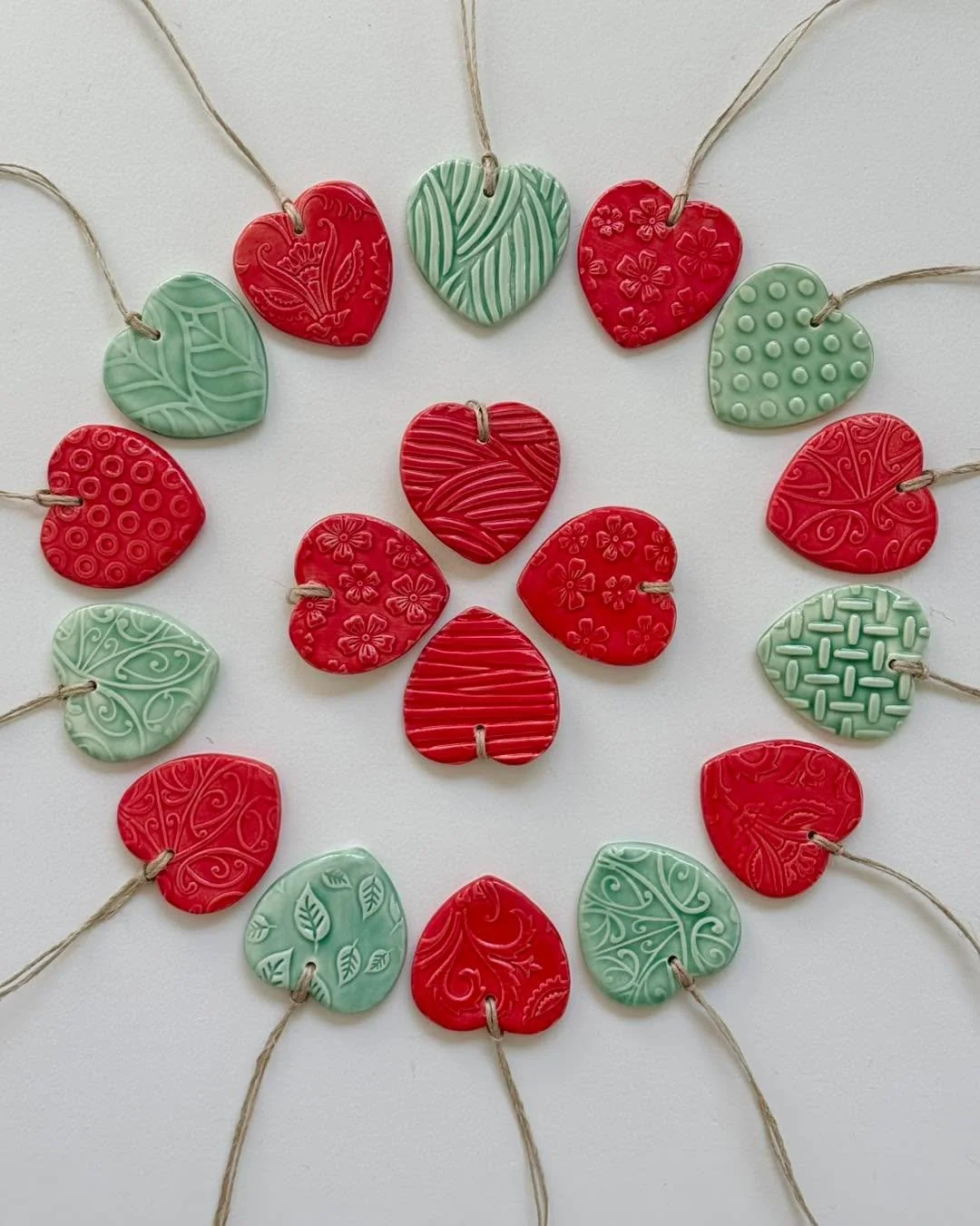 I have been busy making lots of my signature heart tags for the upcoming markets.  @twiggjewellery 14th Nov &amp; @wonder_markets Dec 6th. 💚❤️💚❤️. Xmas is just around the corner for sure 🎄