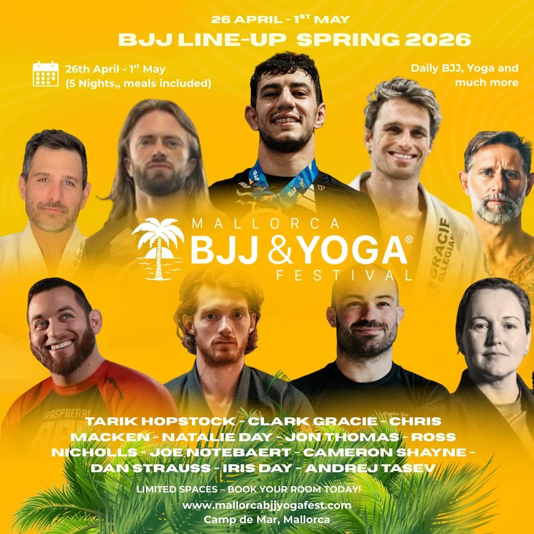 Spring BJJ lineup just dropped 🔥

@tarik_bjj 
@clarkgracie 
@nataliedaydreamer 
@cameronshayne 
@rossnichollsbjj 
@jonthomasbjj 
@nogisus_of_newazareth 
@raspberry_ape 
@iris_day_bjj 
@andrejtasev_jj 

Elite international instruction, technical dept