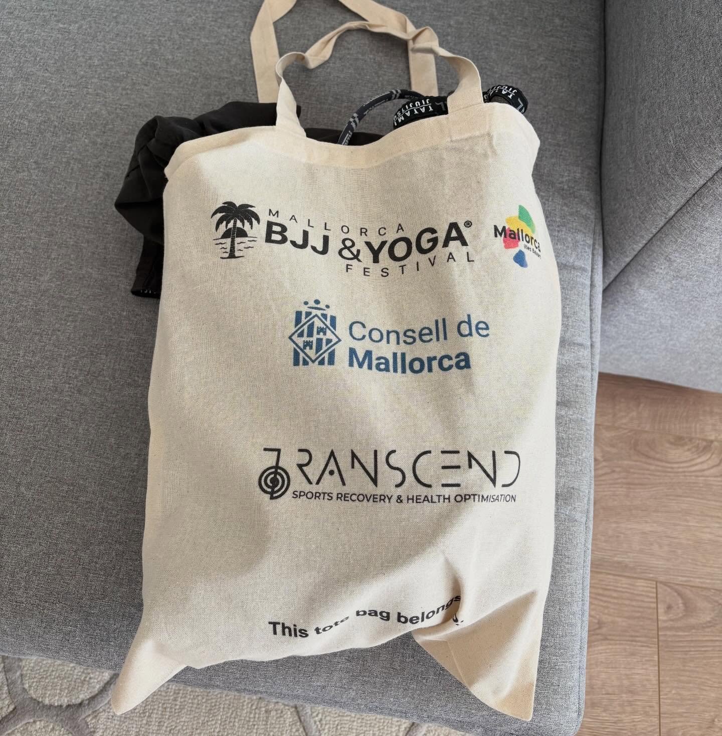 A festival first, and we&rsquo;ve wanted to add this for years. We&rsquo;re now adding to your welcome pack this festival tote bag!  Perfect to pack your GI , extra yoga kit, NOGI kit, swim suite, phone, room key, snack and water bottle while you mov