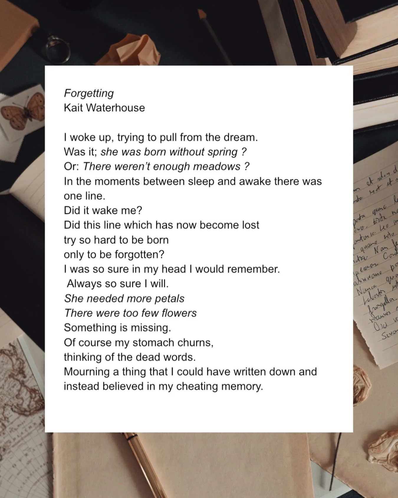 This one goes out to all the writers who&rsquo;ve felt their minds become incomprehensible sieves and still they fool themselves into believing they don&rsquo;t need to &ldquo;write it down&rdquo;. (me, it&rsquo;s me.) 

I am learning about collectin