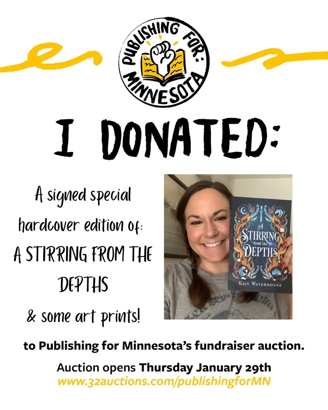 @publishingforminnesota is collecting some amazing auction items for their fundraiser. I am proud to have donated a special edition hardback along with character art for the cause. The goal is to make $30k in support of all those impacted by ICE terr