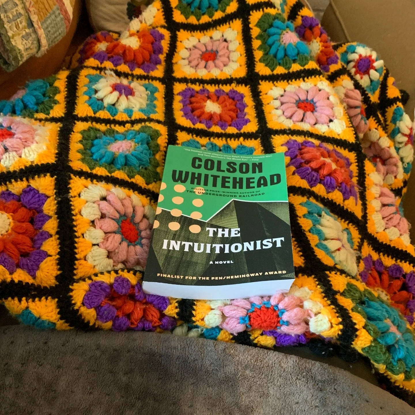 Quietly Resisting on my couch after a painful (but non-emergency) procedure with Colson Whitehead&rsquo;s first novel. Don&rsquo;t forget to fight the oppressors any way you can today. Support small businesses, love your neighbors.