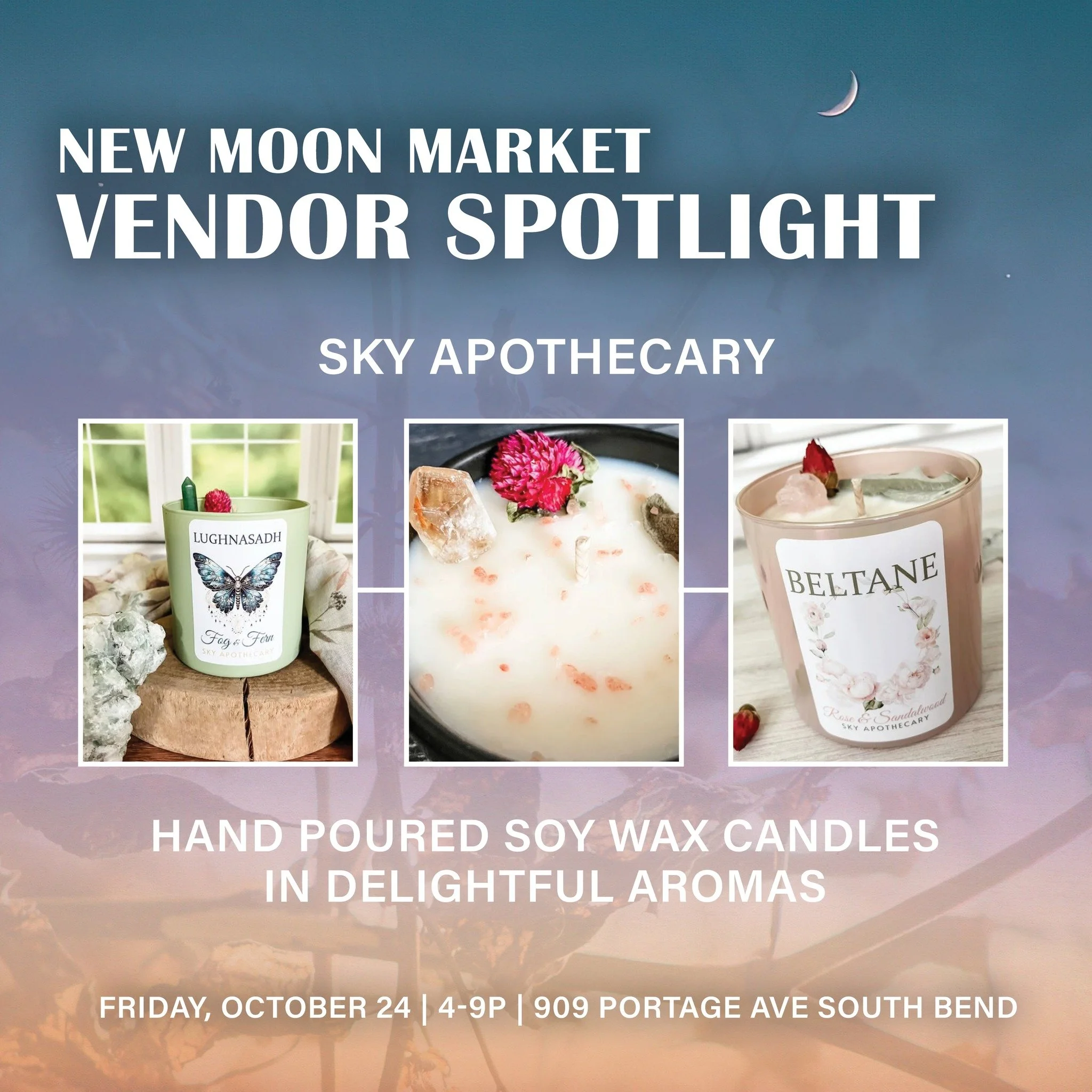 The next vendor spotlight for our upcoming New Moon Market is @sky_apothecary! From candle artist Elyse - “I’ve been designing and creating jewelry since I was a child. I love working with all of our earth's beautiful gemstones. I also ha