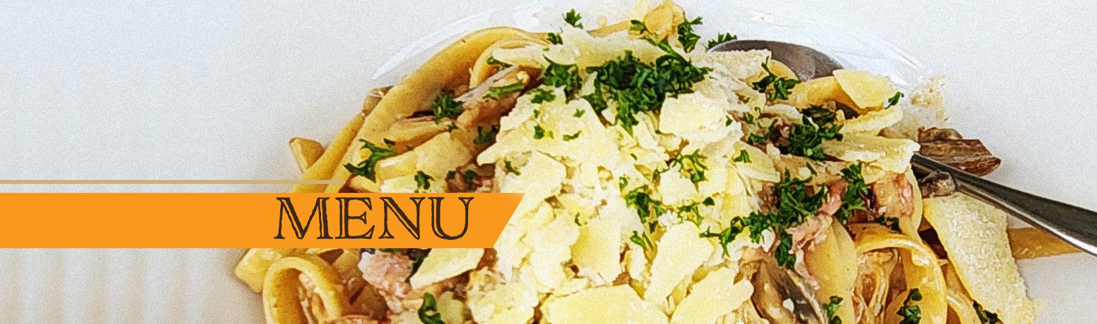 Image of one of Bruthen Inn Hotel's delicious meals. Succulent pasta with bacon, mushroom, parmesan and parsley. Come and enjoy a proper pub meal.