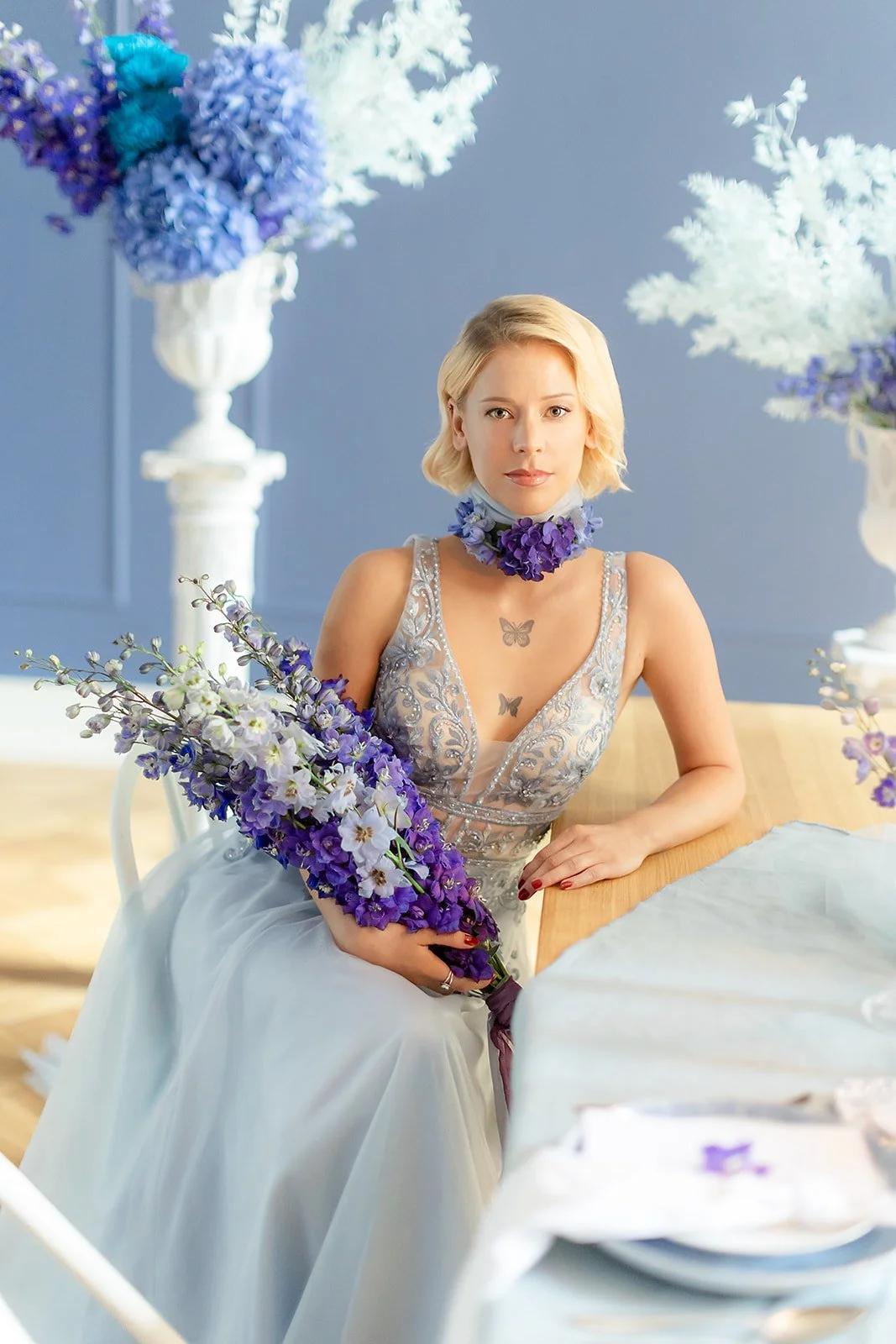 Madame de Pompadour Reimagined in Blue