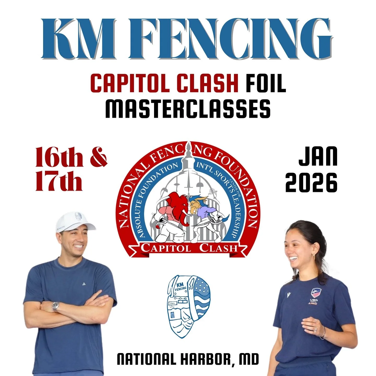 Mark your 2026 calendars! 🗓️ Lee and Gerek will be running two masterclasses at the January 16 &amp; 17 Capitol Clash in Maryland.

Visit the KM Fencing website to learn more and register: 𝗸𝗺-𝗳𝗲𝗻𝗰𝗶𝗻𝗴.𝗰𝗼𝗺/𝗲𝘃𝗲𝗻𝘁𝘀