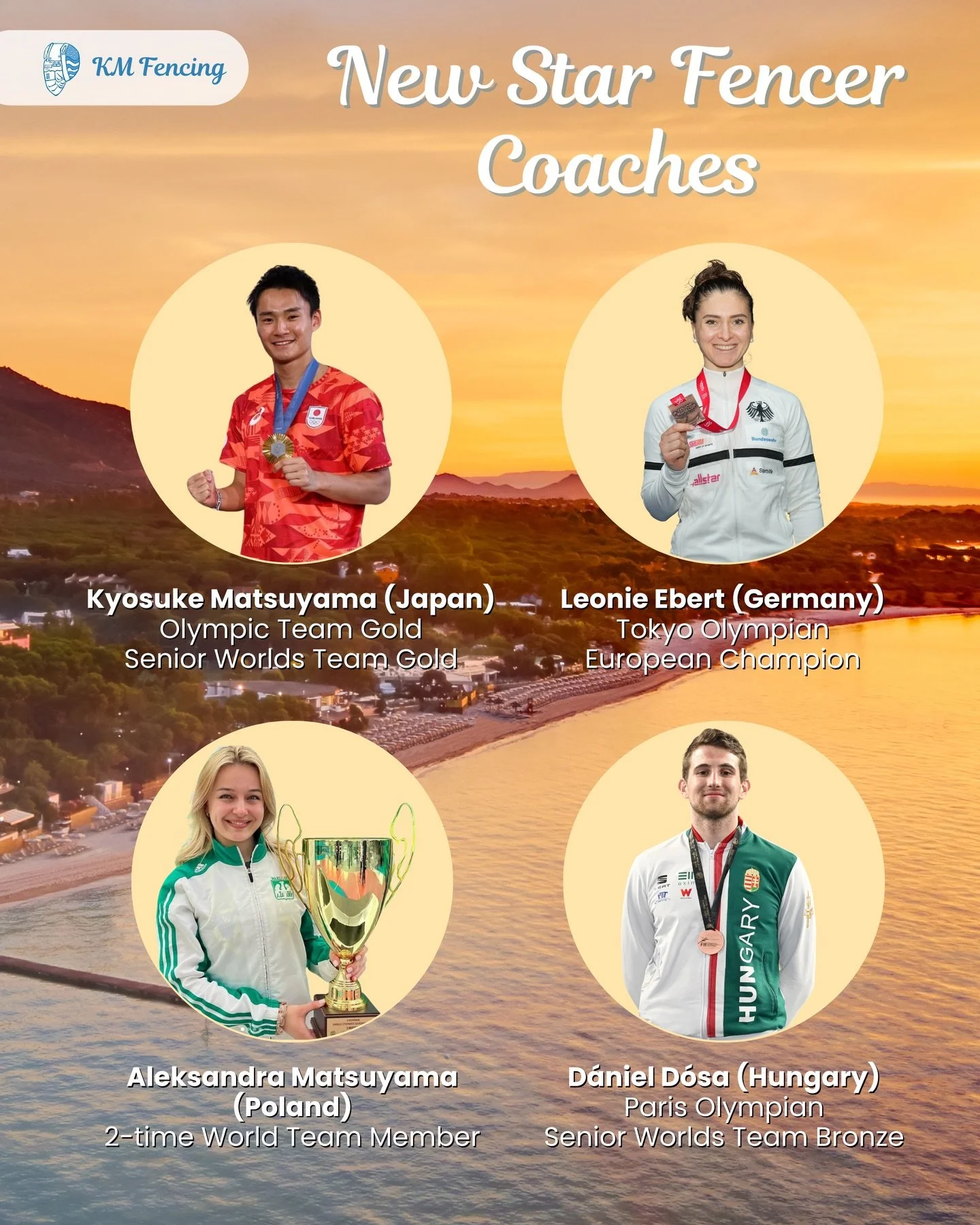 So excited to announce the addition of four incredible fencers who will be training with and giving private lessons to our campers this summer at @fortevillage. 

Swipe to see the full team and head to our website to join our elite foil training camp