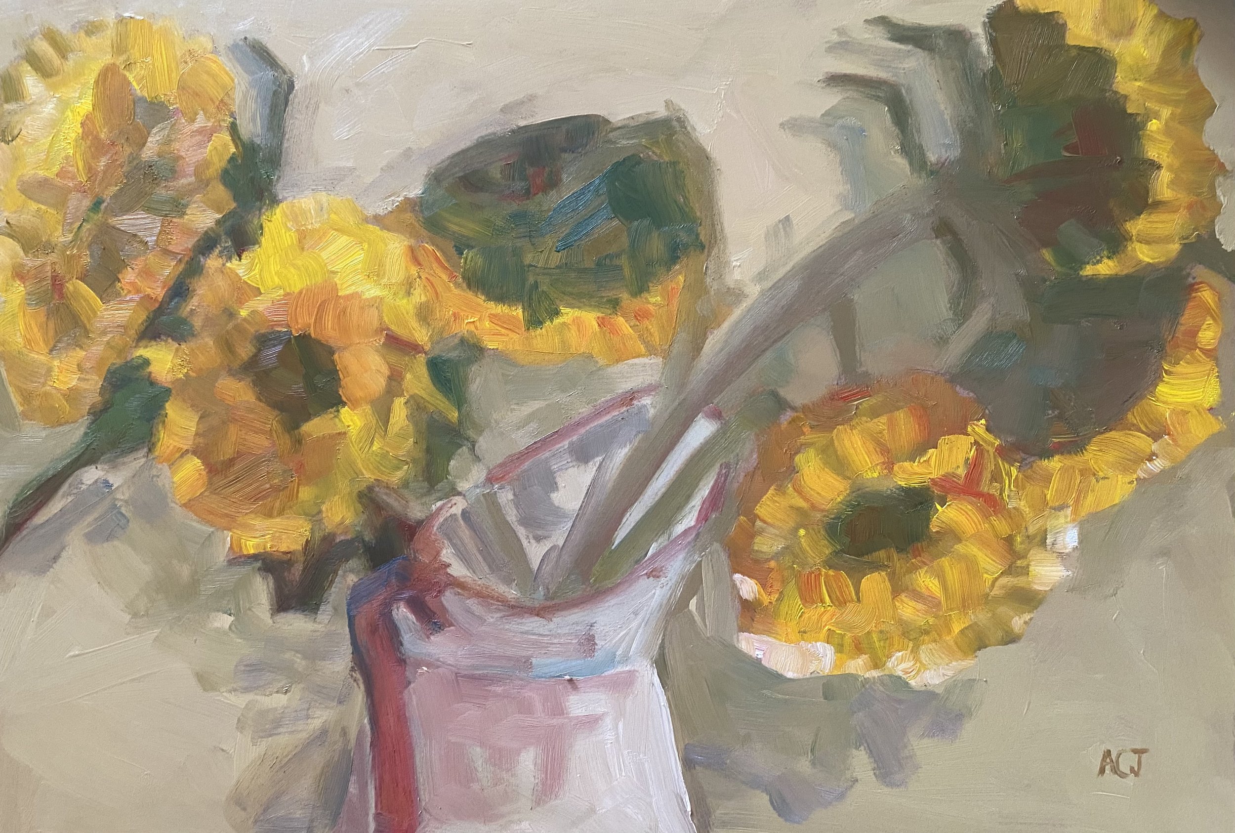 'Sunflowers in jug'