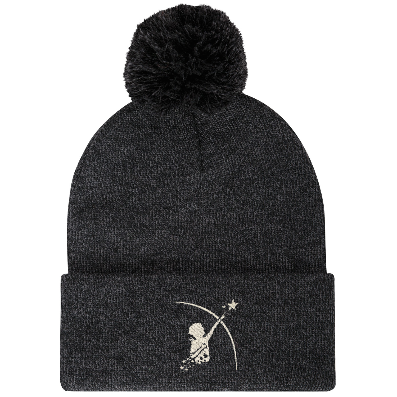 Adult Pom Toque - Heather Black - Front.png