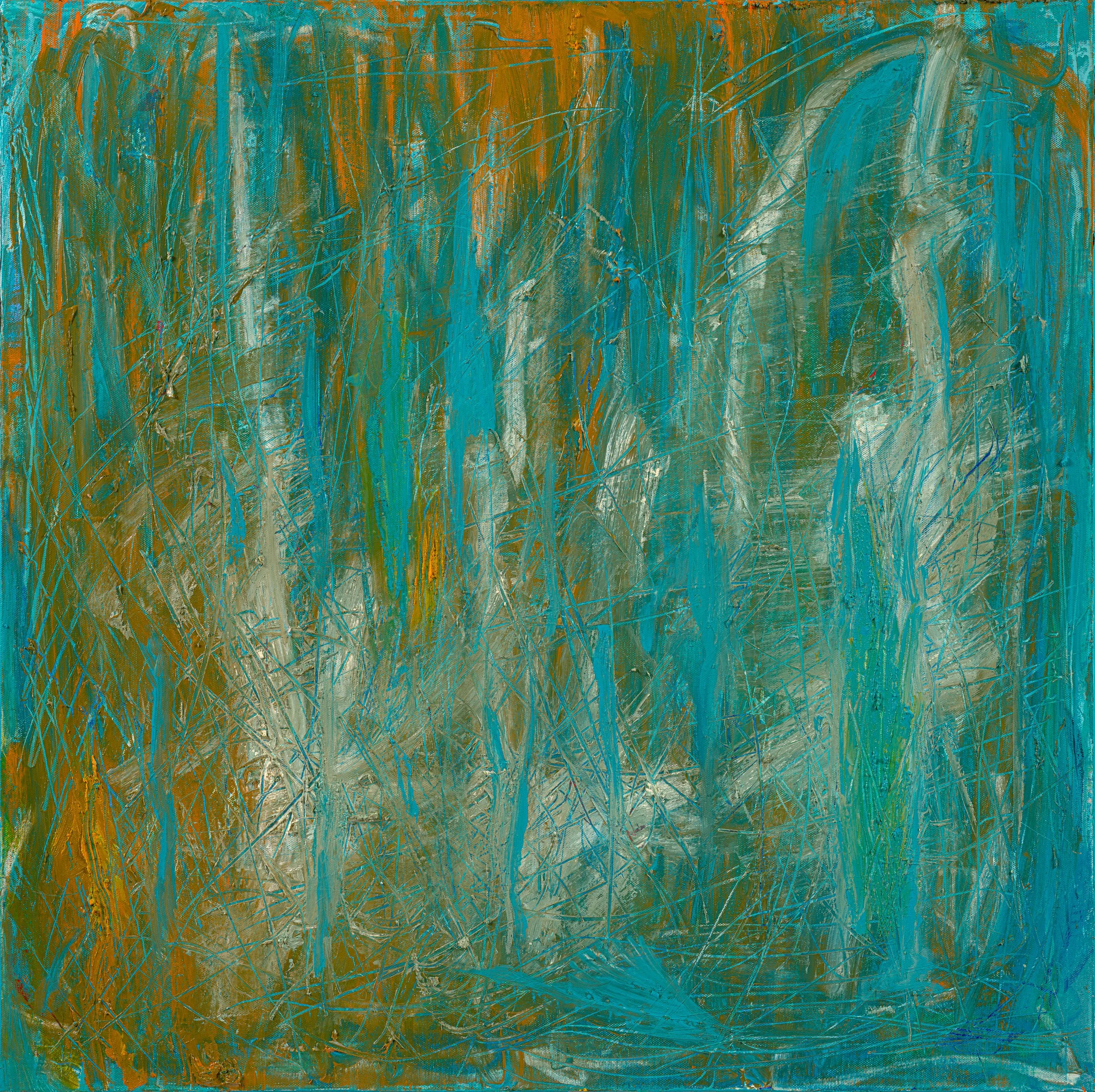 V. Teal - 30” x 30” - acrylic & oil. 2024. 