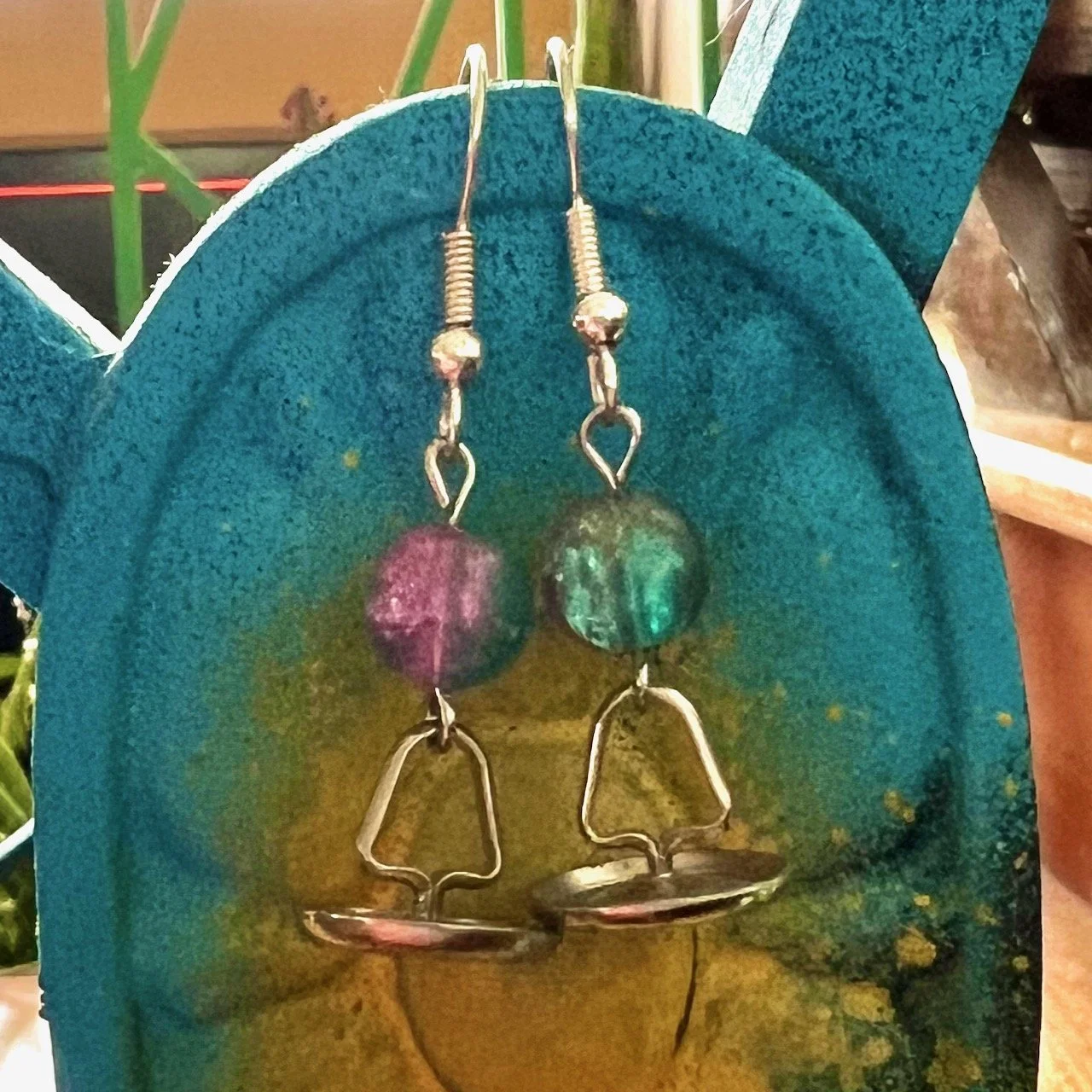 Vintage button shank earrings