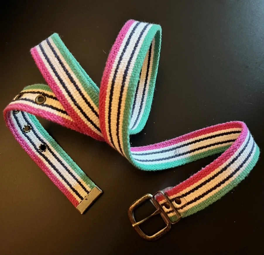 Bright striped woven belt