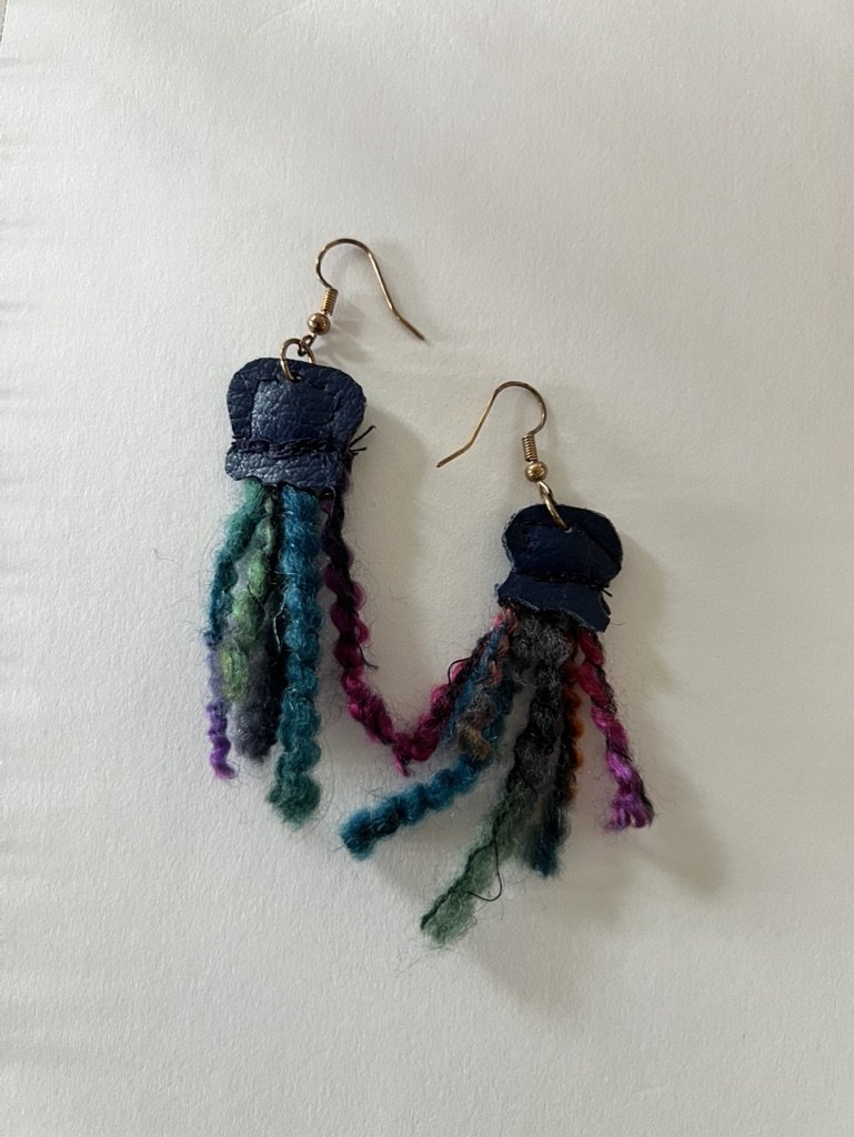 Blue jellyfish earrings