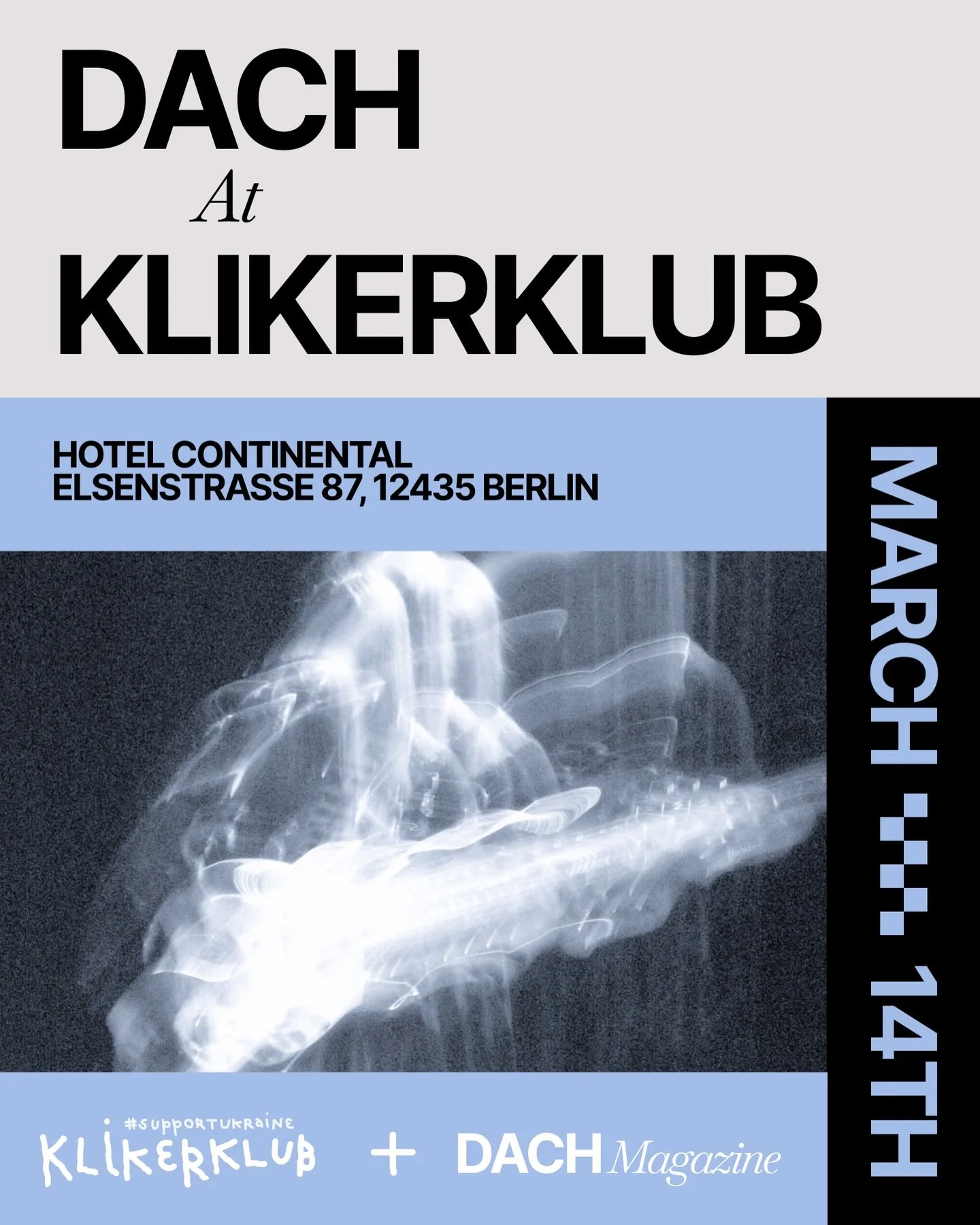 Come to the party!

On 14.03 in Berlin, @klikerklub is preparing another concert ar @artspaceinexile 
Three performers &mdash; one evening!

And we&rsquo;ll be there with our stand &mdash;
where there&rsquo;s always someone to talk to.

Come by!

P.S