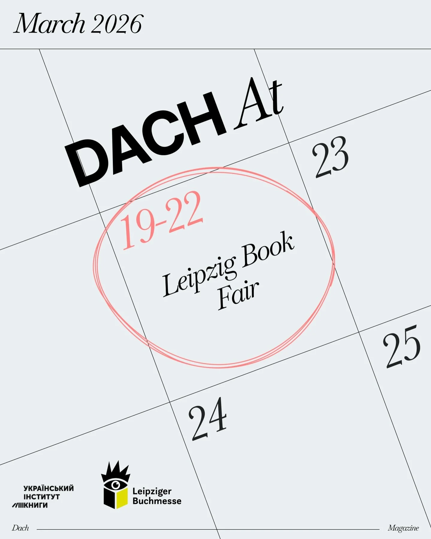 We&rsquo;re heading to the biggest book festival in Germany &mdash; Leipziger Buchmesse 📖

We&rsquo;re excited to be part of the Ukrainian stand. Come visit us March 19&ndash;22.

See you there!

@leipzigerbuchmesse @bookinstitute.ua