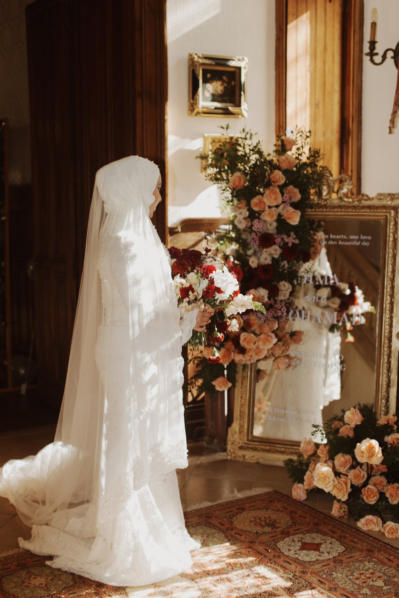 Miroir fleur et bouquet retombant destructué