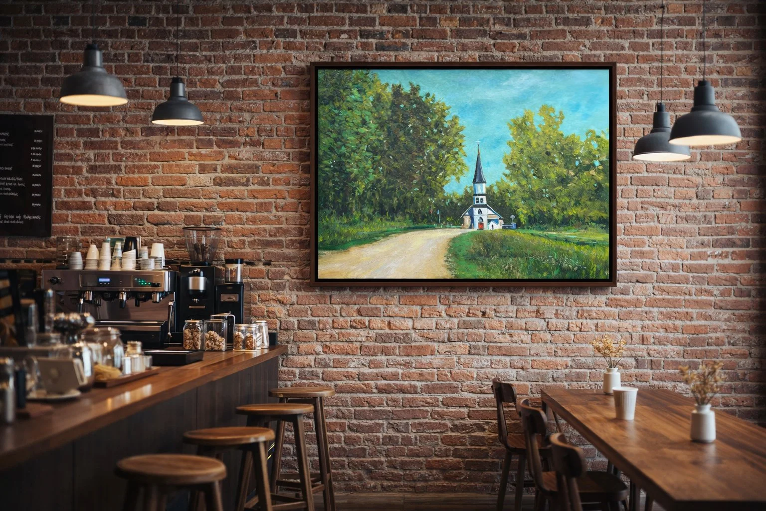 Hauge Lutheran Church 20"X16" Oil on Canvas