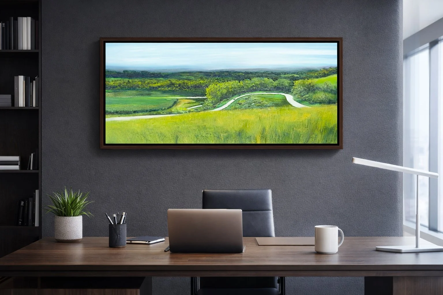 Trout River Ebike Trail  10"X30" Oil on Canvas