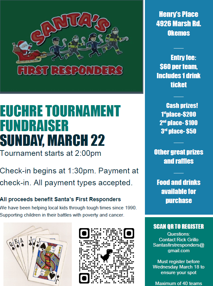 Santa's First Responders Euchre Tournament Fundraiser
