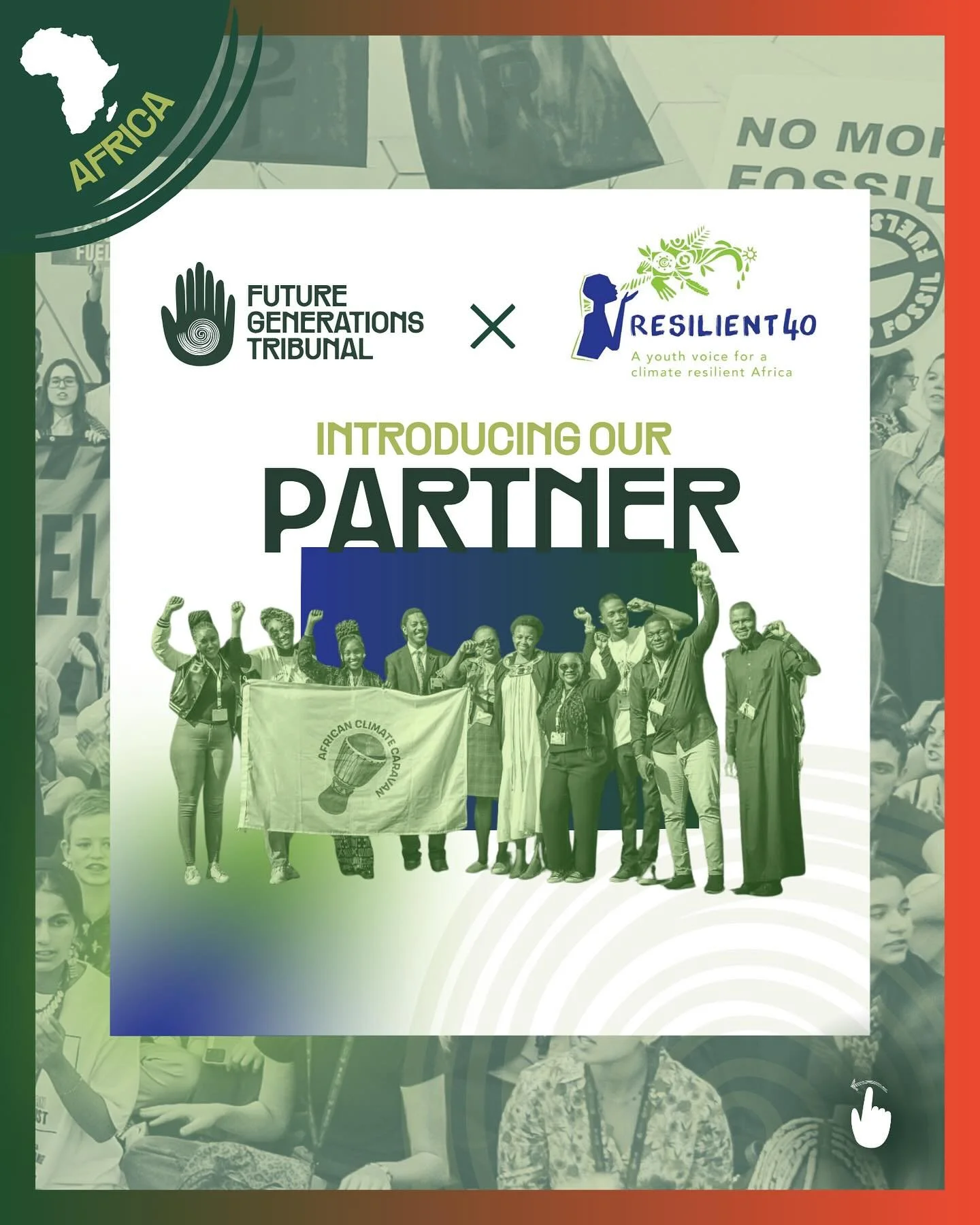We're thrilled to announce our partnership with @theresilient40 for our upcoming East Africa Regional Tribunal! 🌍💚

Through their support, we're able to make our vision of gathering testimonies from East African youth to codify the rights of future