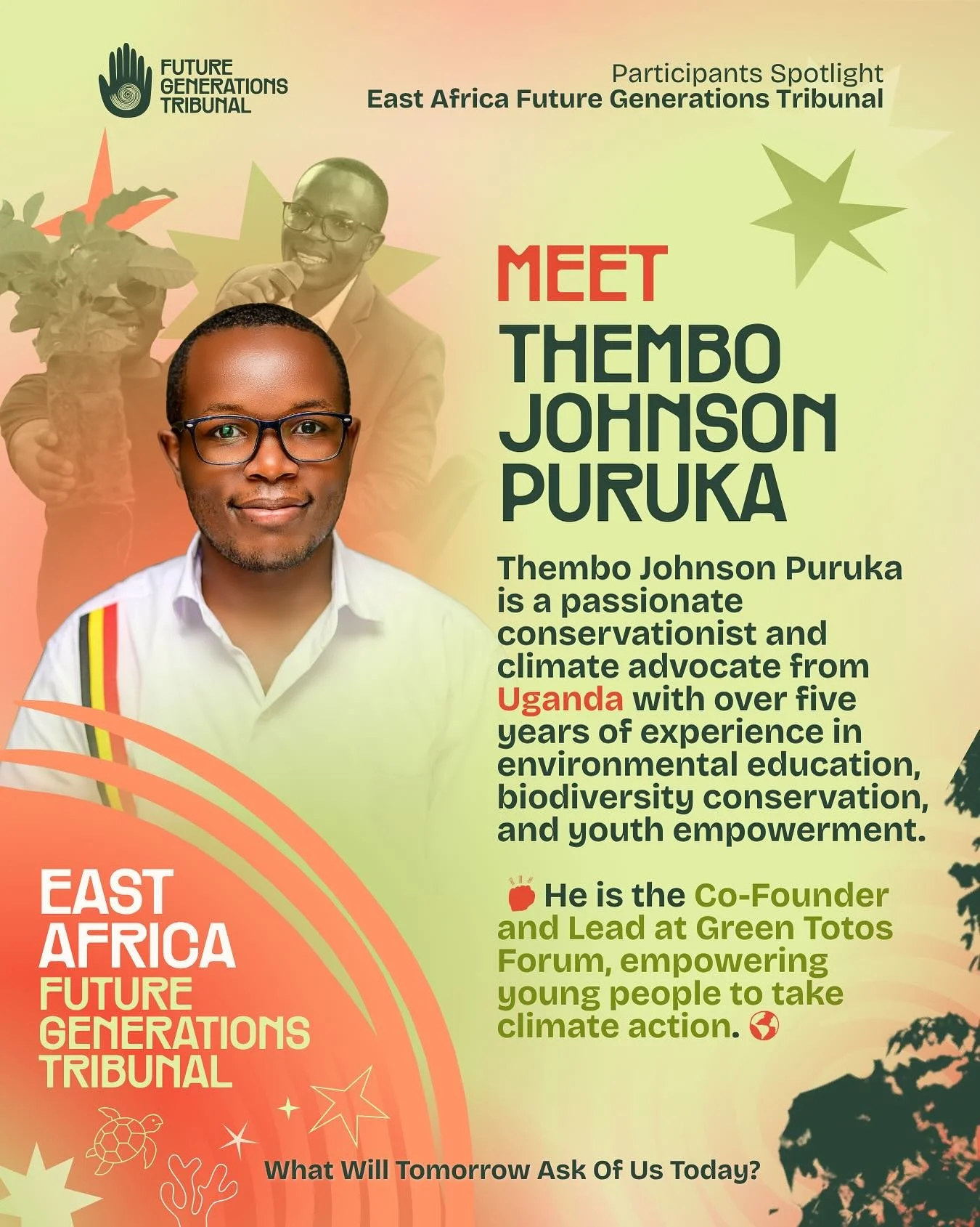 Meet Thembo Johnson Puruka @thembojpuruka a passionate conservationist and climate advocate from Uganda with over five years of experience in environmental education, biodiversity conservation, and youth empowerment. 🌍🌱

Thembo will be joining us t