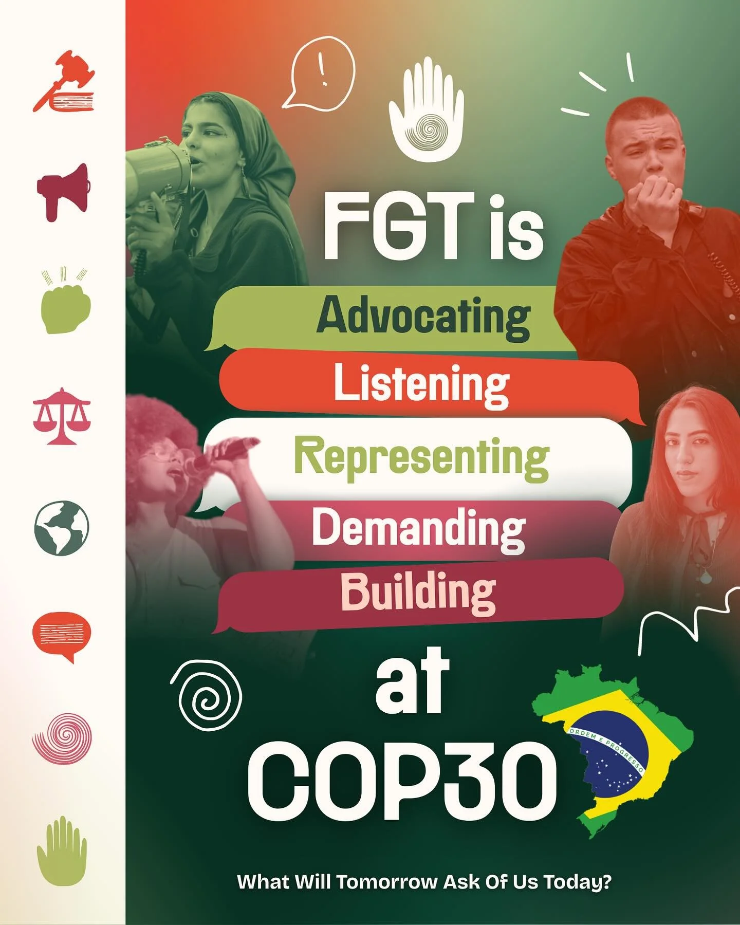 Taking the fight for Future Generations to COP30 ! 🇧🇷⚖️

💬 FGT will be on the ground at COP30 in Bel&eacute;m, Brazil&mdash;advocating for Rights of Future Generations, talking East Africa Regional Tribunal, ICJ Advisory Opinion, and more! Come jo