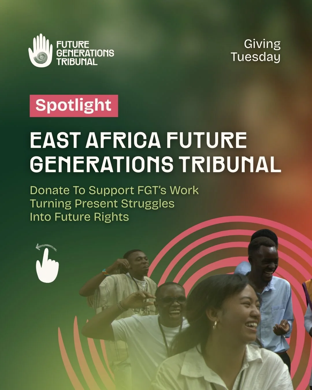This year, the voices of East African youth participants in our East African Regional Tribunal delivered testimonies on their lived experiences facing climate disasters, and how we should secure Rights of Future Generations. 

Support us in honouring