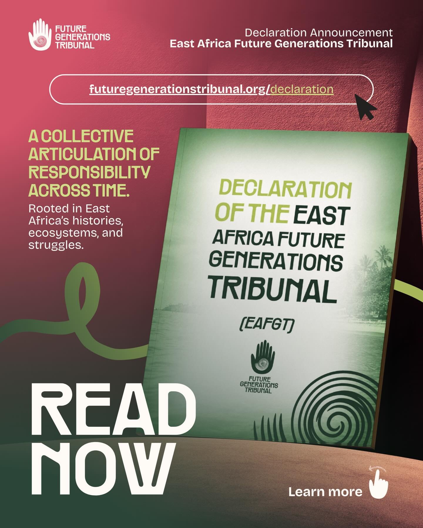 Read Now: The Declaration of the East Africa Future Generations Tribunal (EAFGT) 📢✊🏾

🔗 futuregenerationstribunal.org/declaration 

From October 28th to November 1st, 2025, the East African Future Generations Tribunal (EAFGT) convened in Mombasa, 