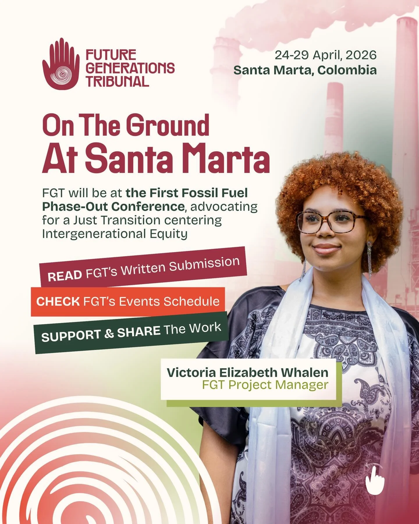 We will be at Santa Marta for for the first ever Fossil Fuel Phase Out Conference! Representing FGT is @toresaur our Project Manager&mdash;who will be talking all things intergenerational equity and centring future generations in the Just Transition.