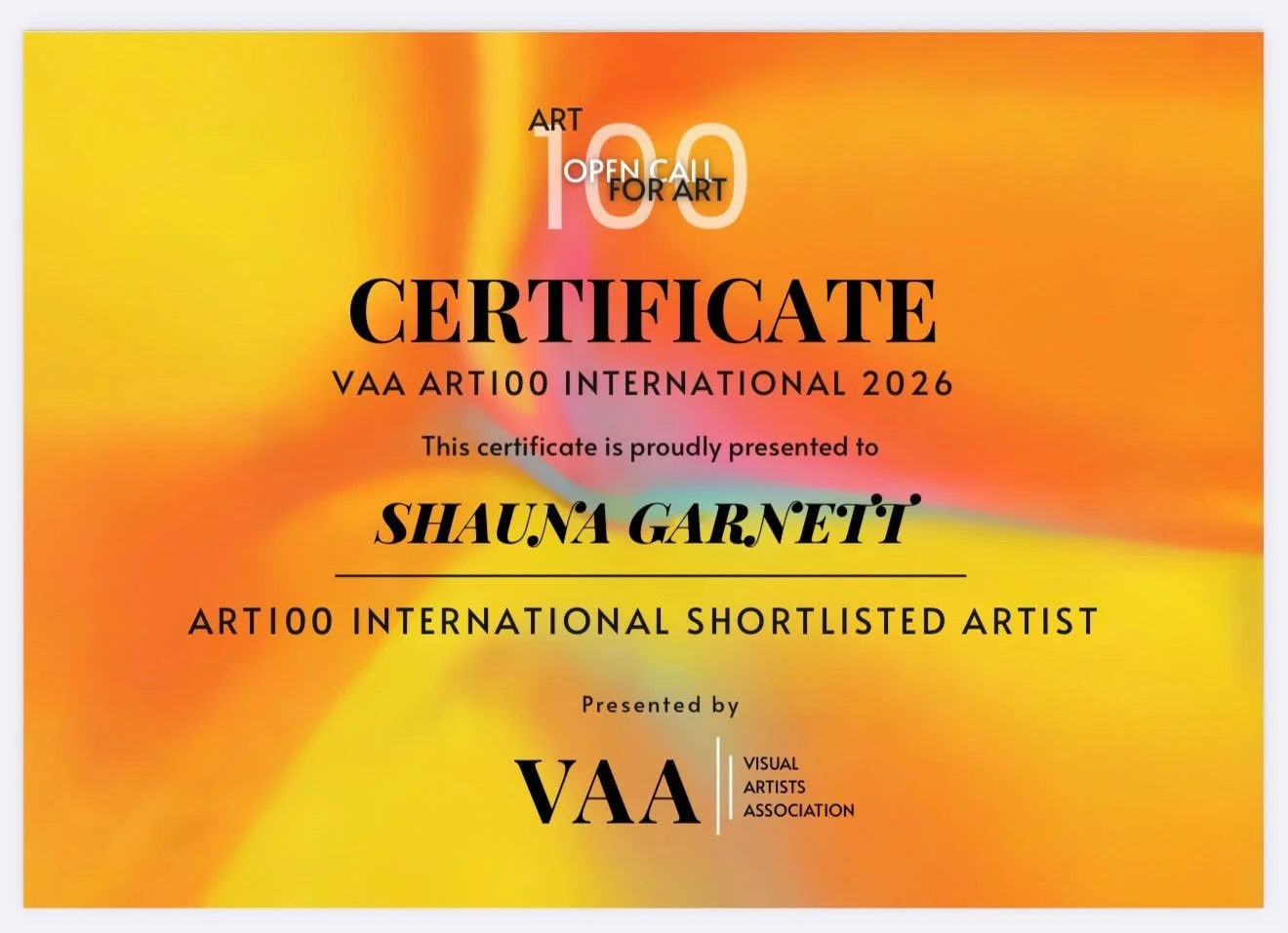 Really happy to have been shortlisted VAA ART100
Now looking forward to joining a creative accelerator bootcamp masterclass and 3 group accountability sessions they have gifted those on the shortlist.  Thank you VAA @visualartistsassociation @visuala