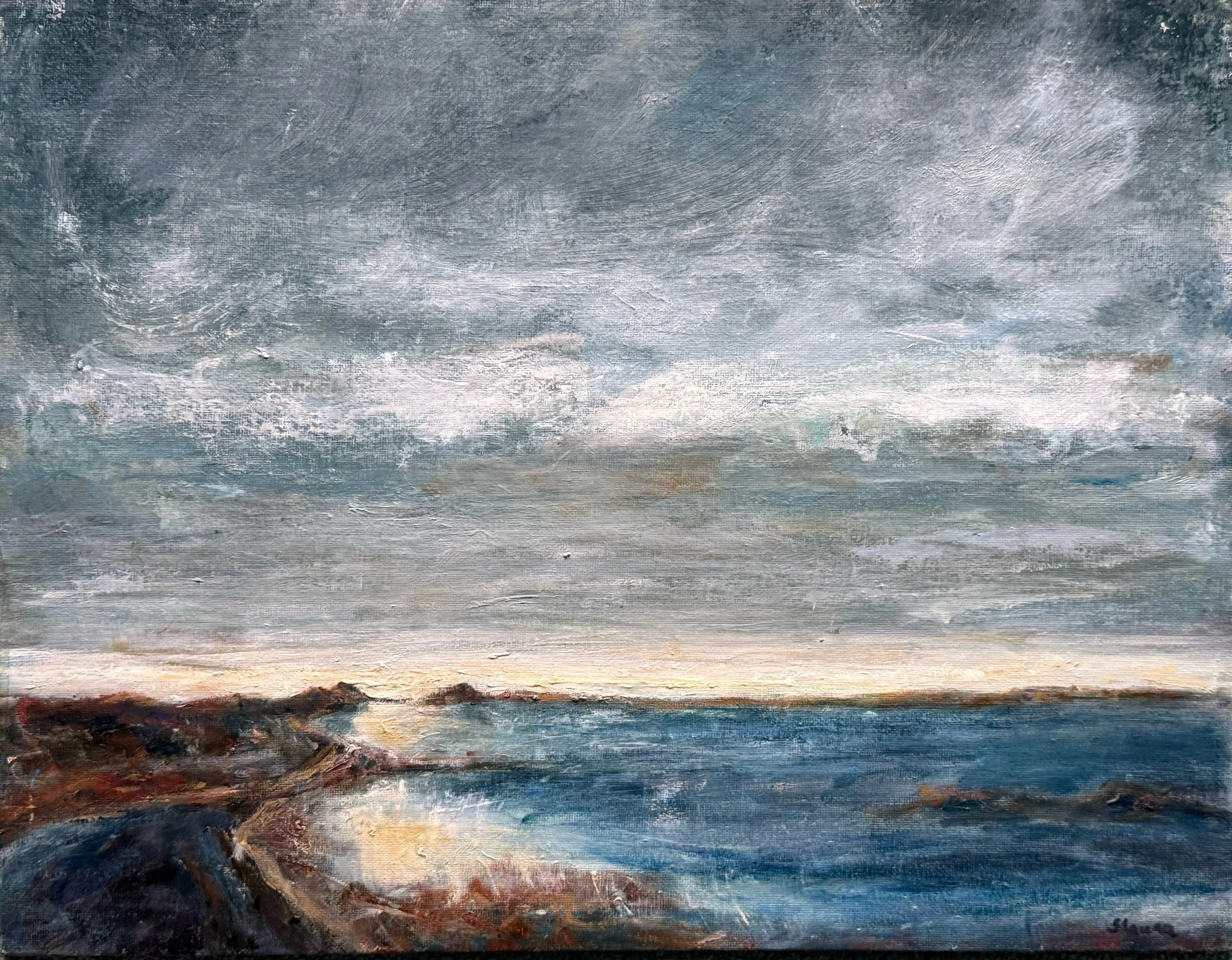 A Hebridean view - oil on canvas board (33.5 x 45.7 cm unframed) - 47.5 x 57.5  cm framed £280