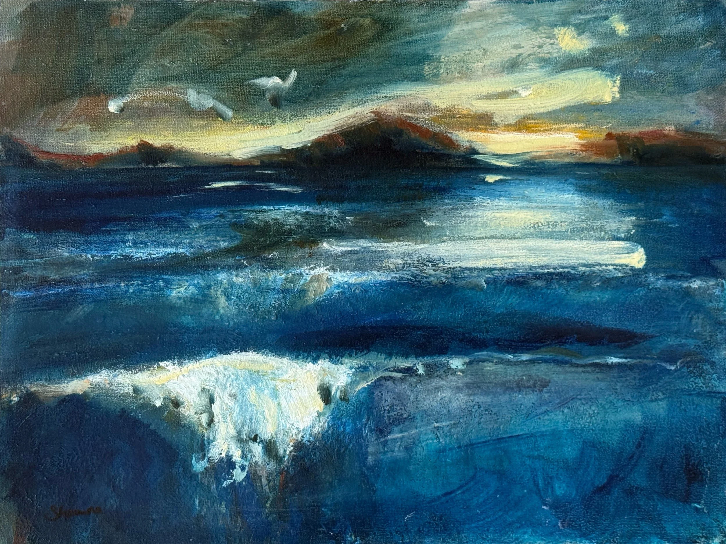 Light and flight - 30.5 x 40.6 cm - oil  on canvas board -  Framed £280