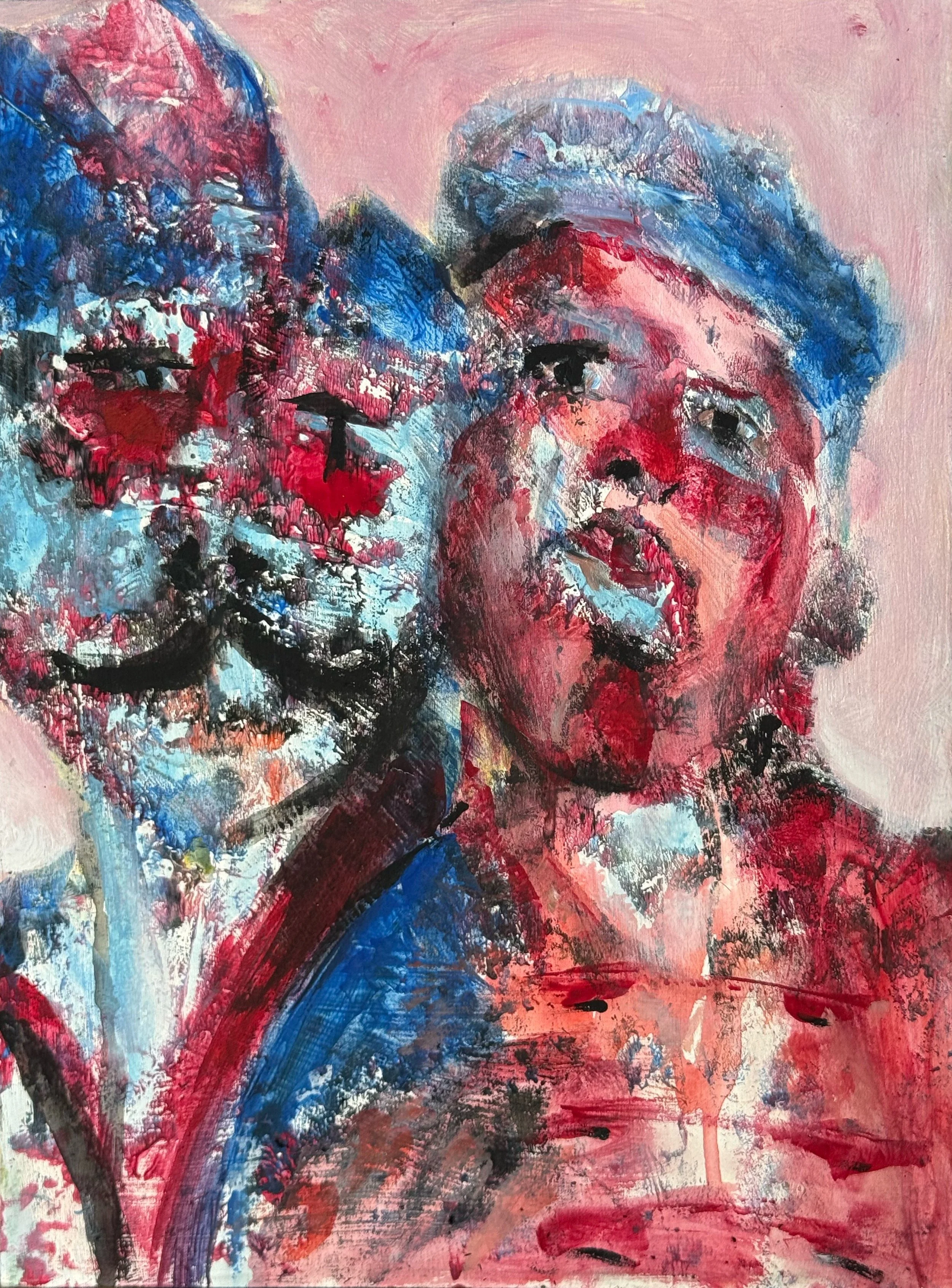 Lost friendship - acrylic and oil on wood panel board -  30.5 x 23.0 cm unframed £200