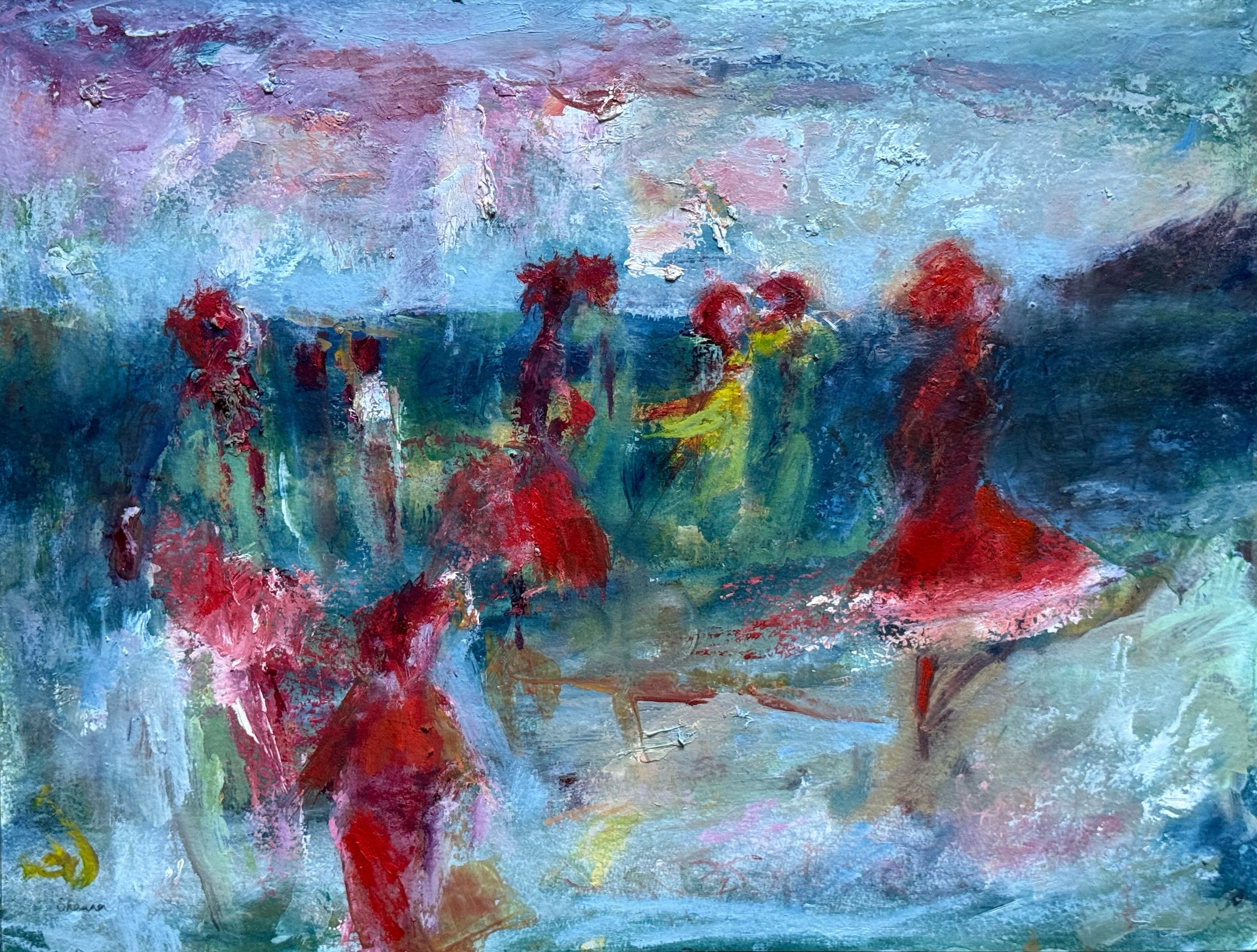 Seaside memories - oil on paper (30.7 x 40.7 cm unframed) - 37.6 x 47.7 cm framed £240