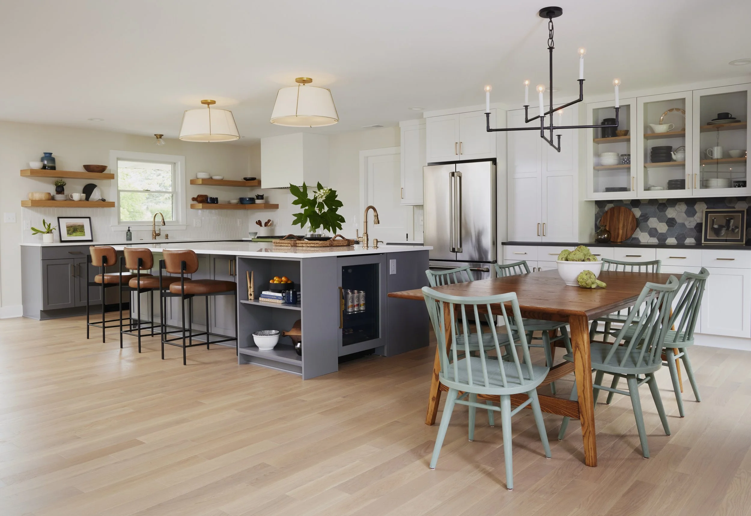 bright, airy kitchen design with open space