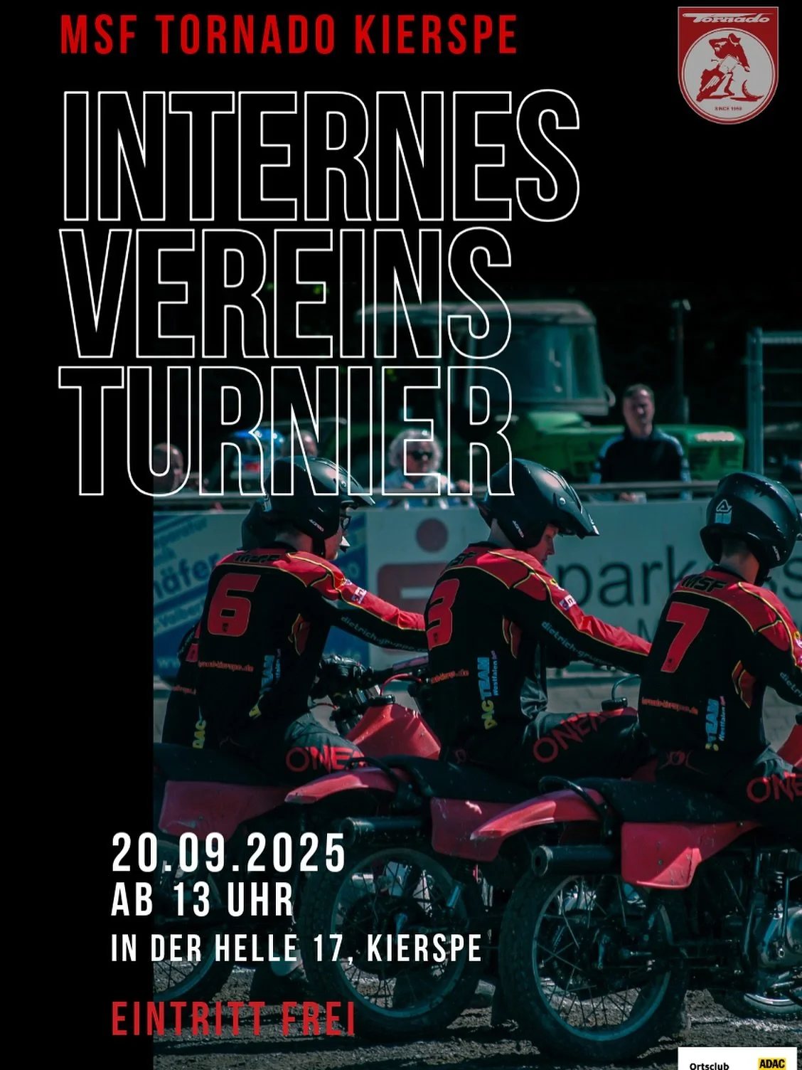 Die Saison ist vorbei &ndash; und das wollen wir gemeinsam mit euch feiern! 🎉
Am 20.09.2025 ab 13 Uhr starten wir in unserer Motoball Arena mit einem internen Vereinsturnier.

👉 Spa&szlig; &amp; Gemeinschaft stehen im Vordergrund
👉 Es wird gegrill