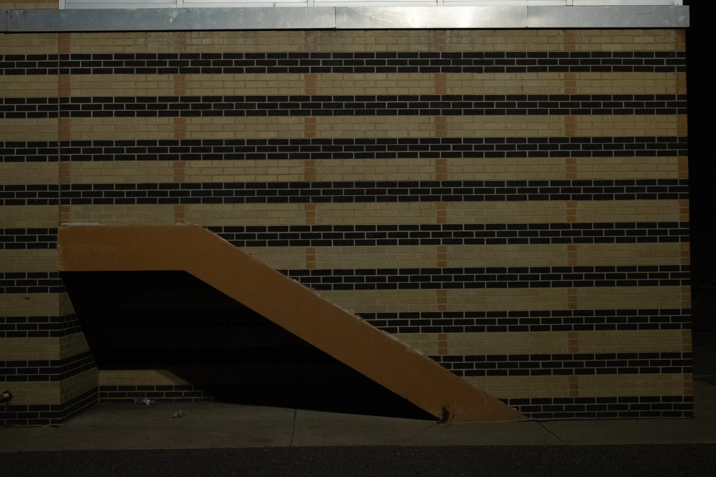 Ramp with patterned brick, Abraham Lincoln High School, Denver, CO