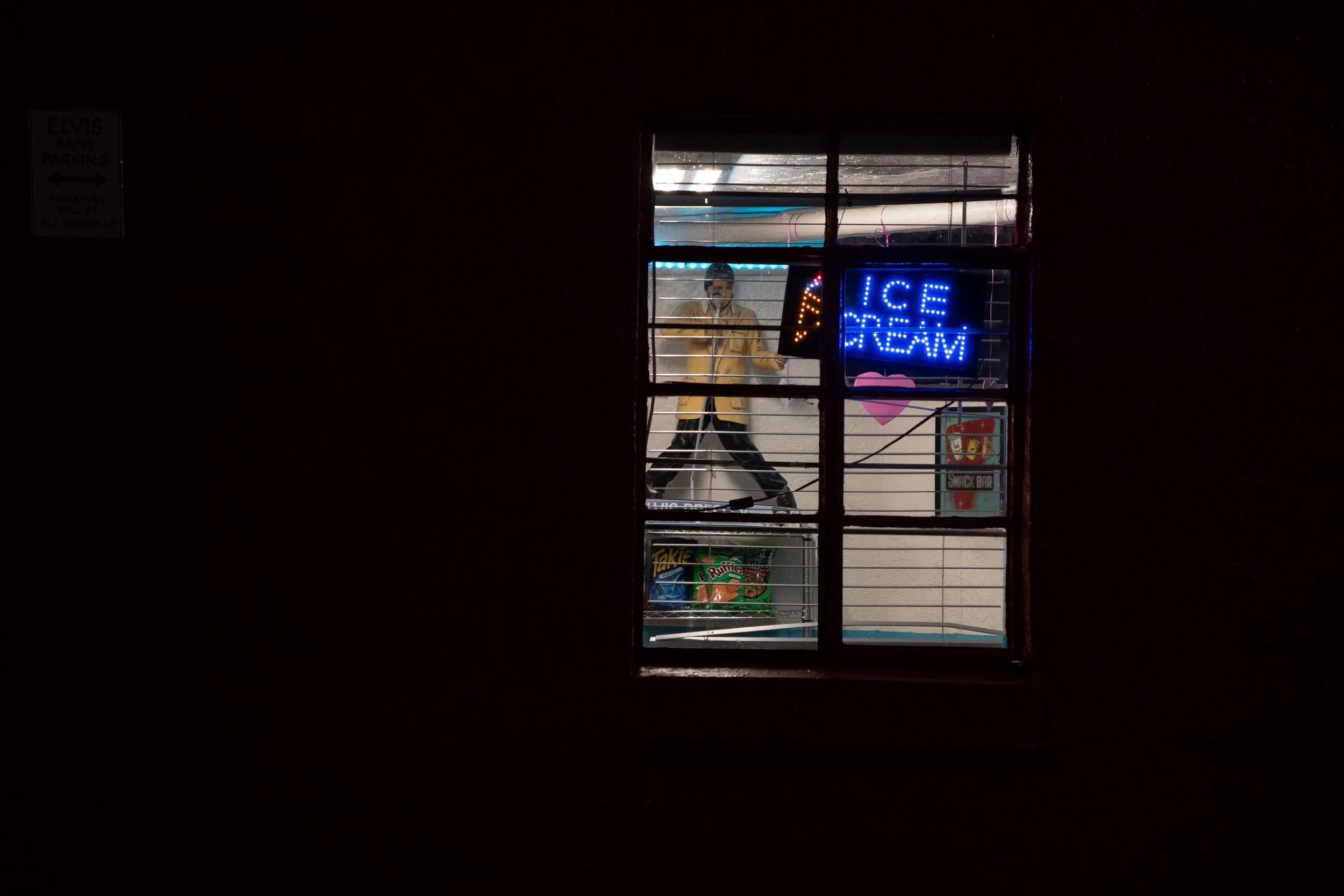 Shop window at night, Neveria Bule Bule, Denver, CO
