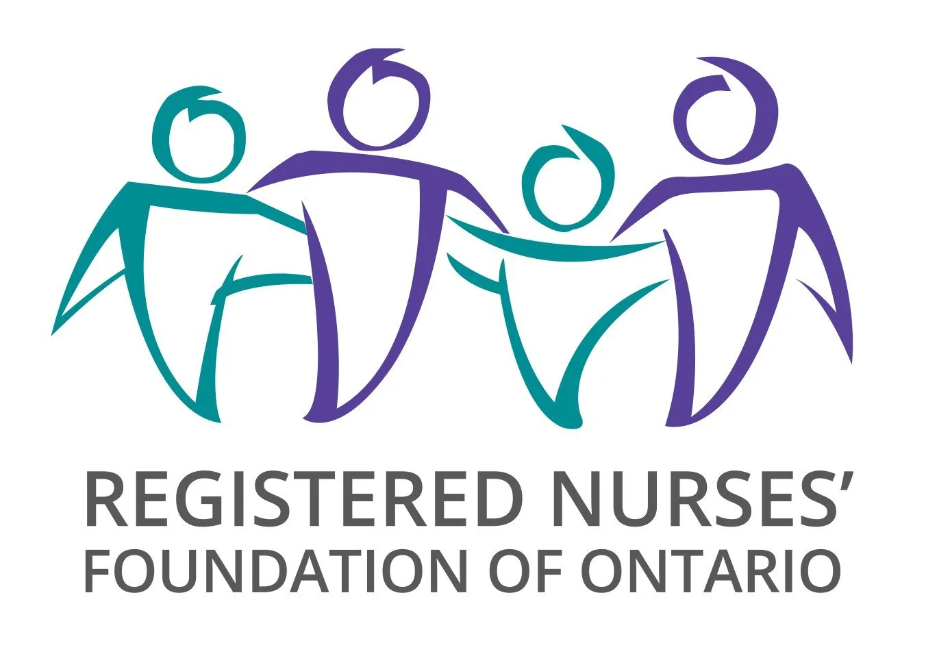 Logo of Registered Nurses Foundation of Ontario featuring abstract outlines of four nurses, with text below reading 'REGISTERED NURSES FOUNDATION OF ONTARIO'.