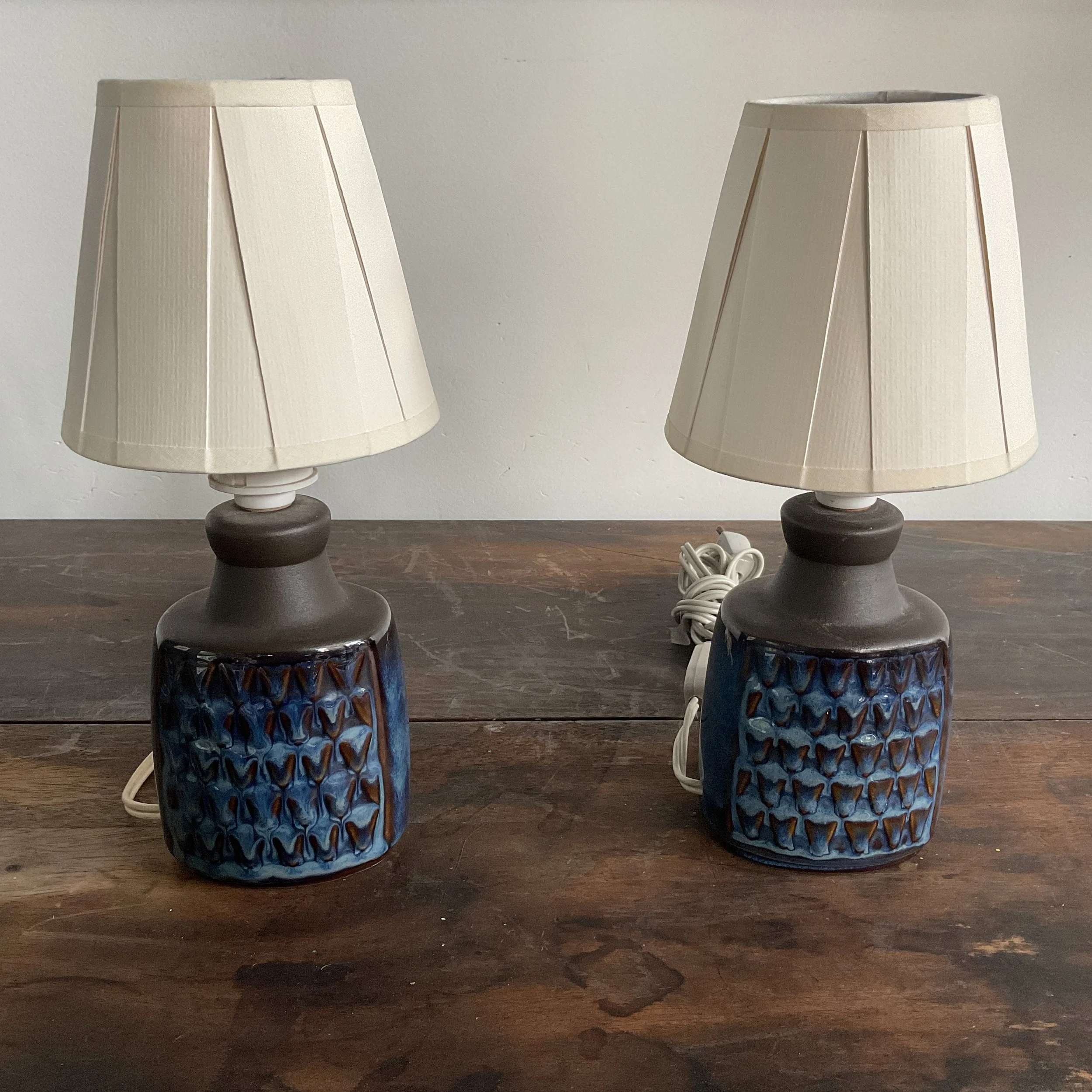Pair of Soholm Stentoj Danish Ceramic Table Lamps, C. 1970s (Marked)