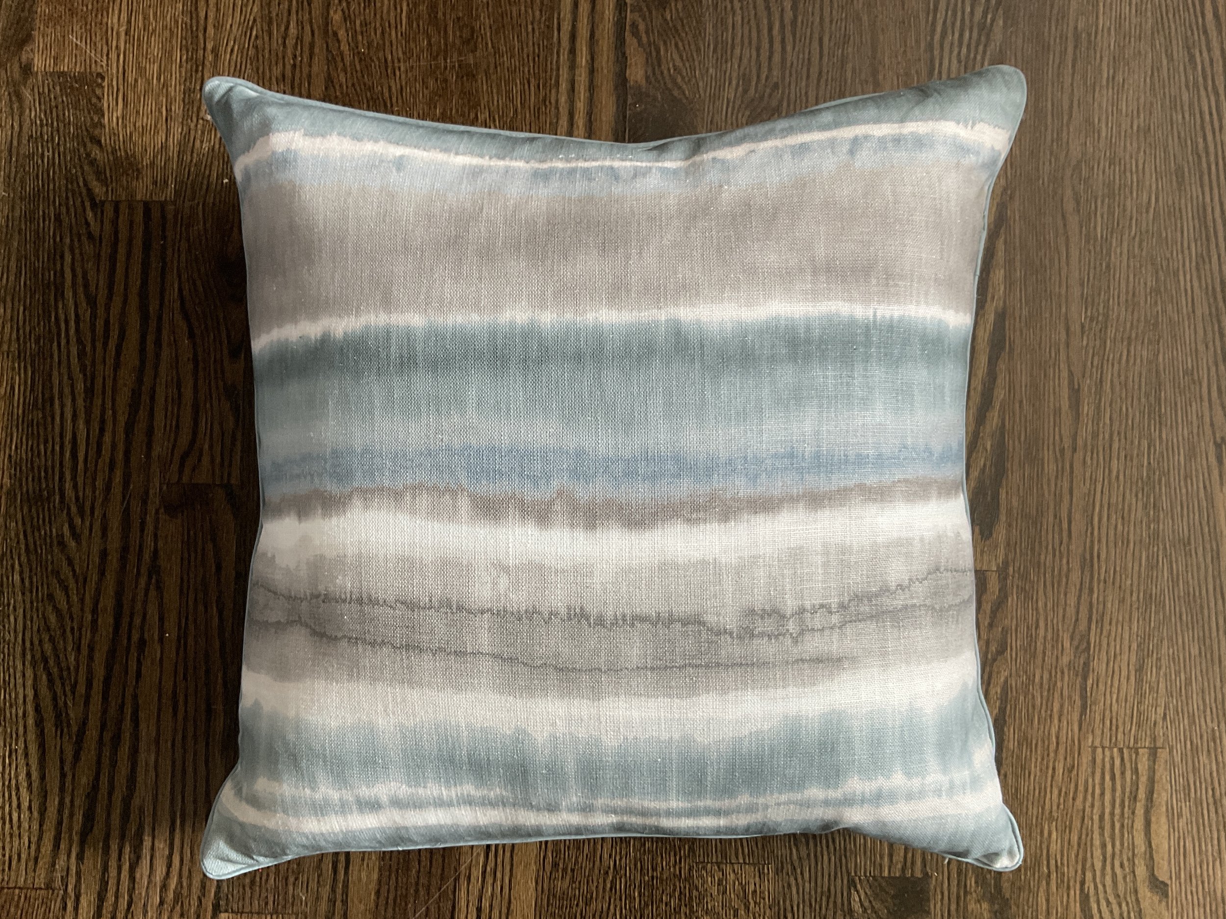 Ryan Studio Blue Gray and White Pillow