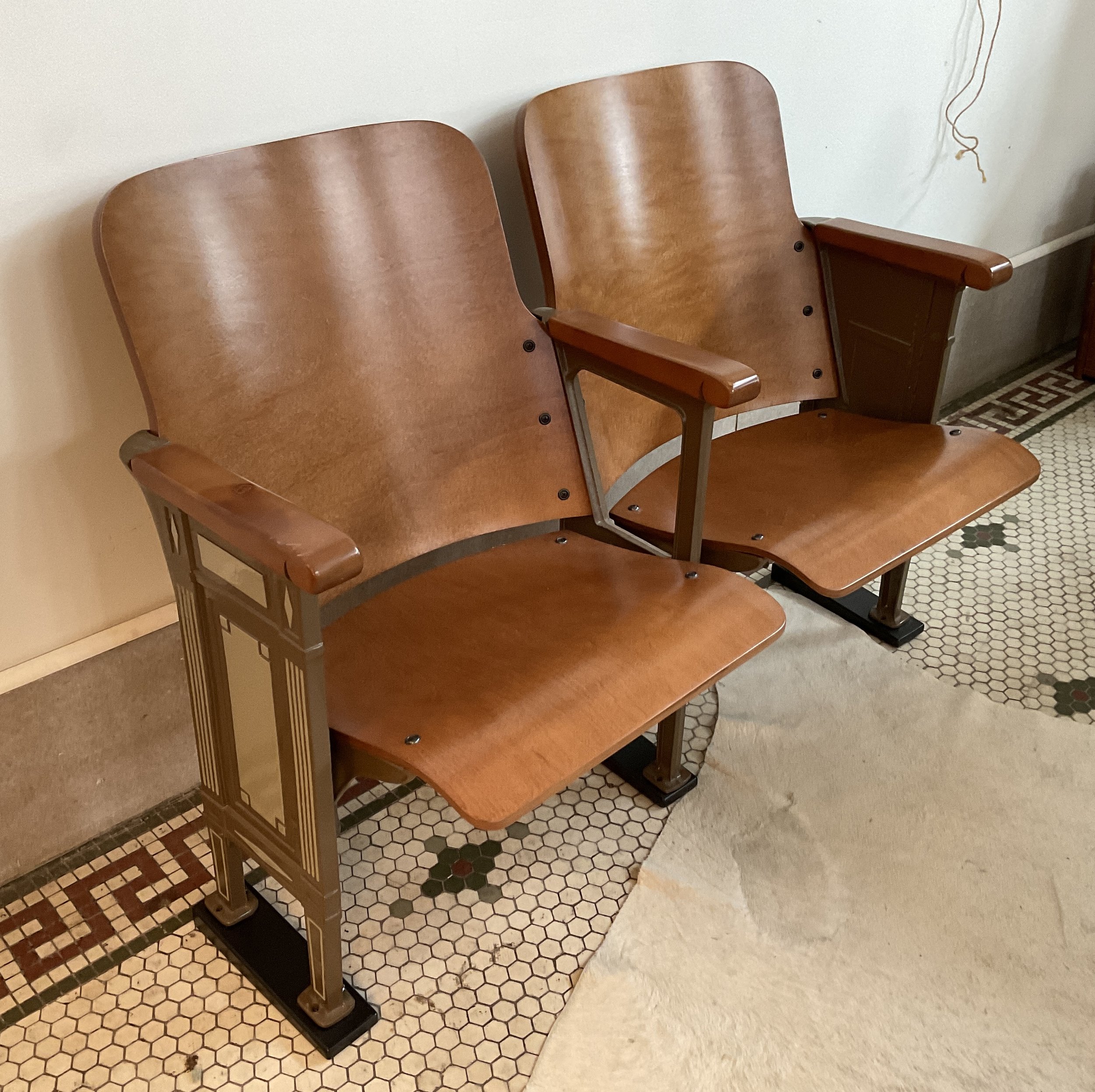 Early 20th Century Antique Theatre Seats