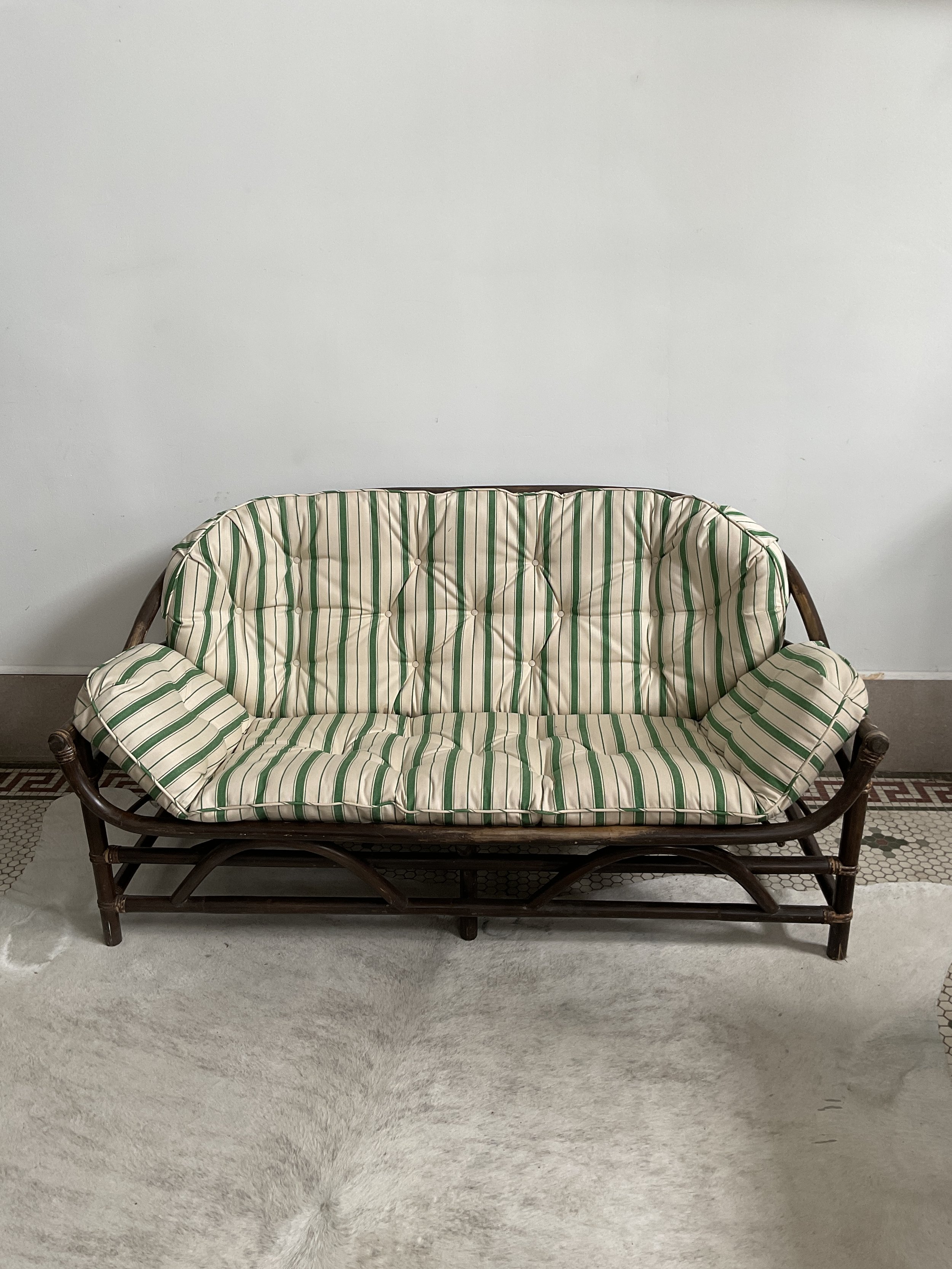 Vintage Rattan Sofa by Clark Casual