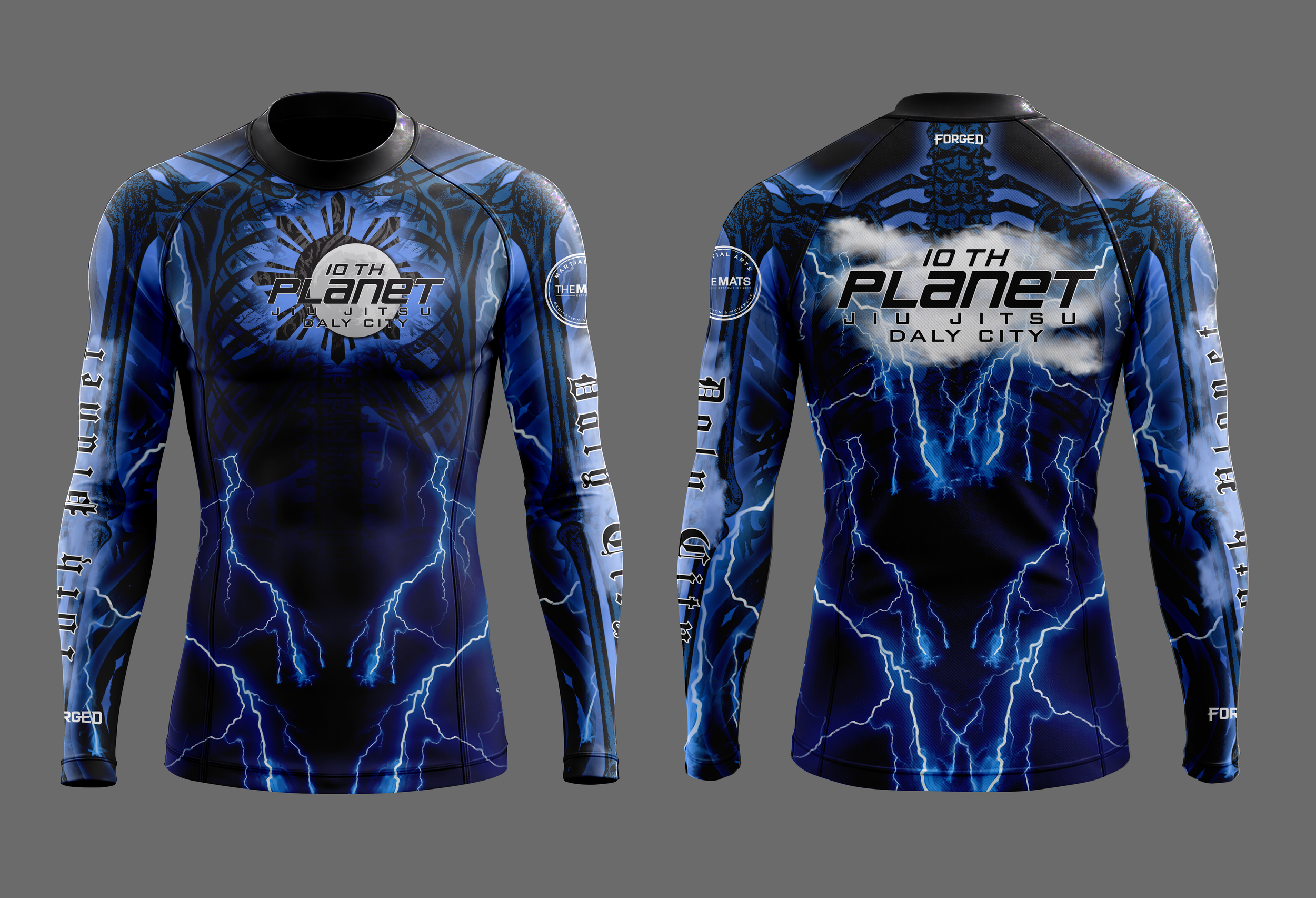 10PDC RANKED SKELETON JIU JITSU KIT - BLUE BELT
