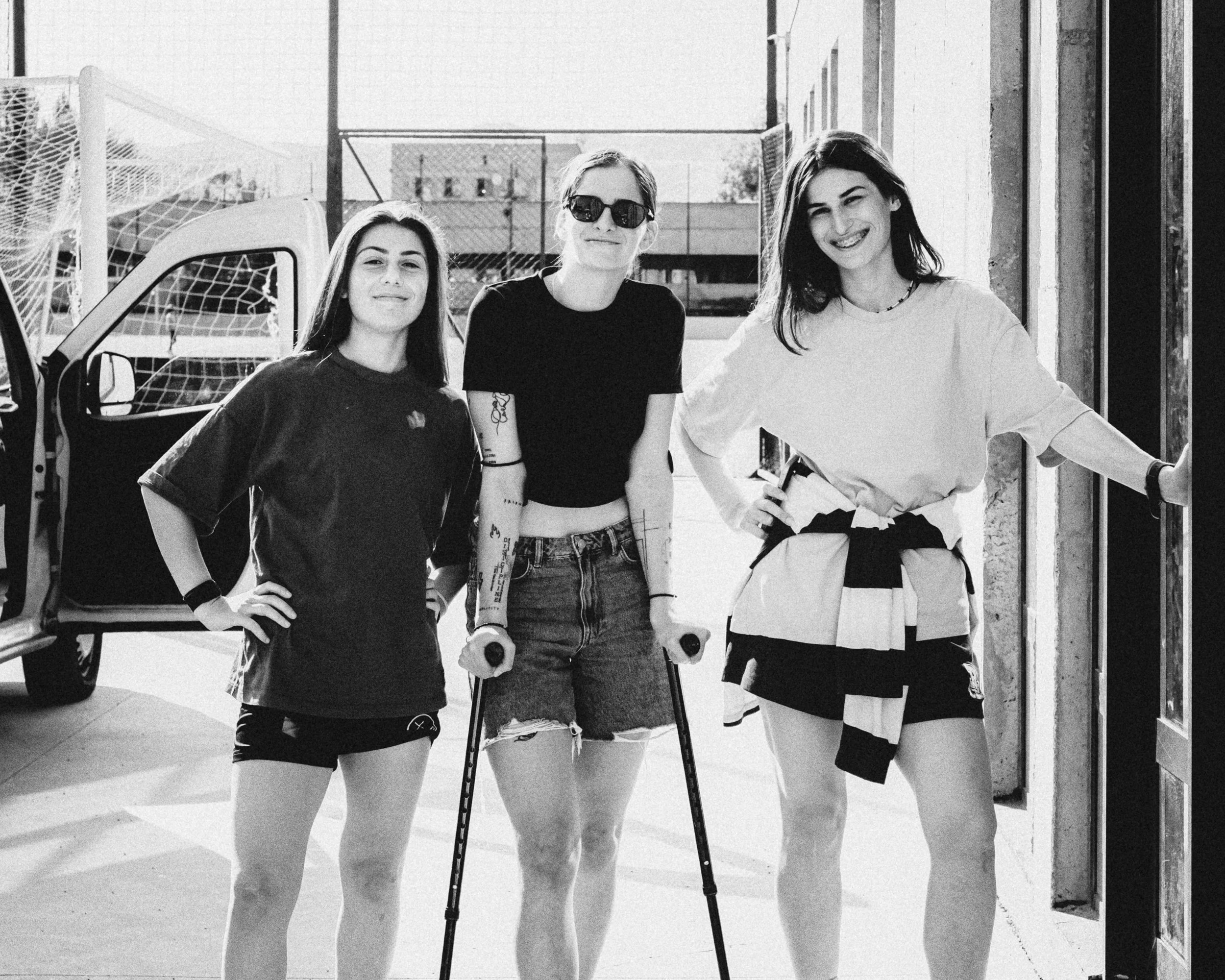 Lizi Kankia, Natela Tsotseria and Ani Dzadzua all forced to watch the game from the sidelines.
