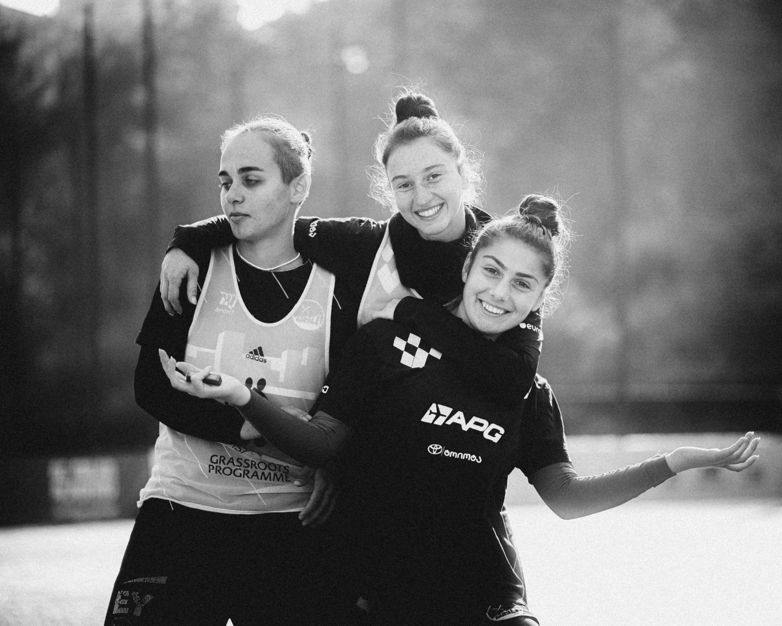 Lizi Gogaladze, Mariam Tsiskarishvili and Lizi Kankia. Last training session before the cup final, 6 December 2025.